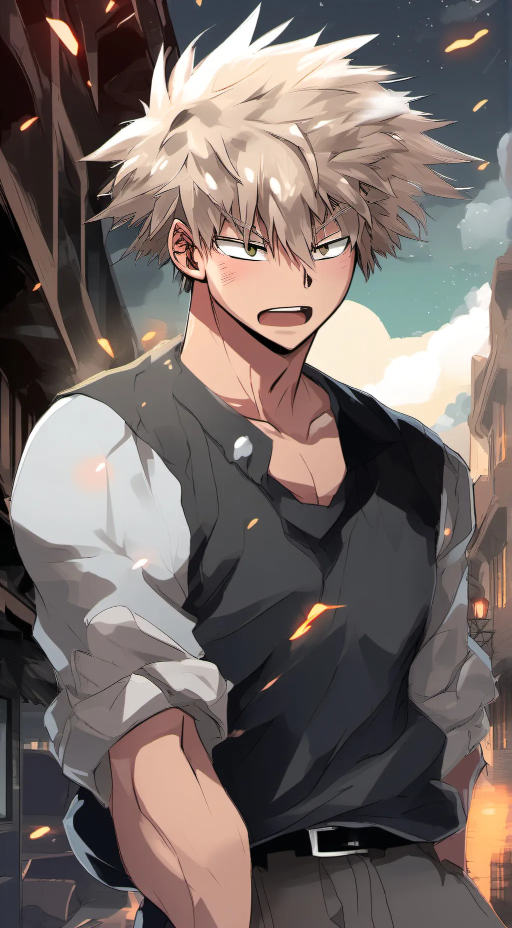 ai character: Katsuki Bakugou  background