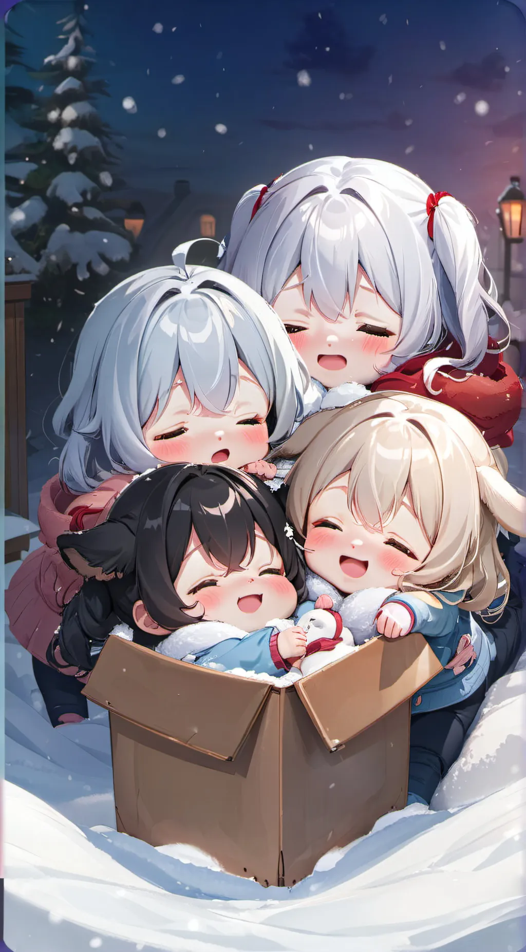 ai character: Baby puppies background