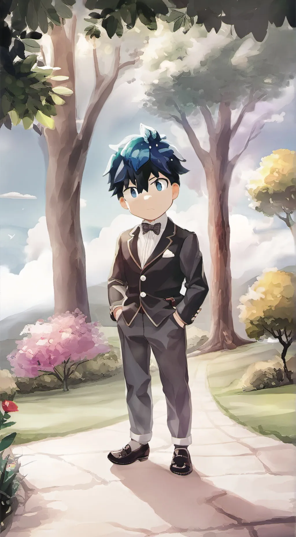 ai character: Ein as a toddler  background