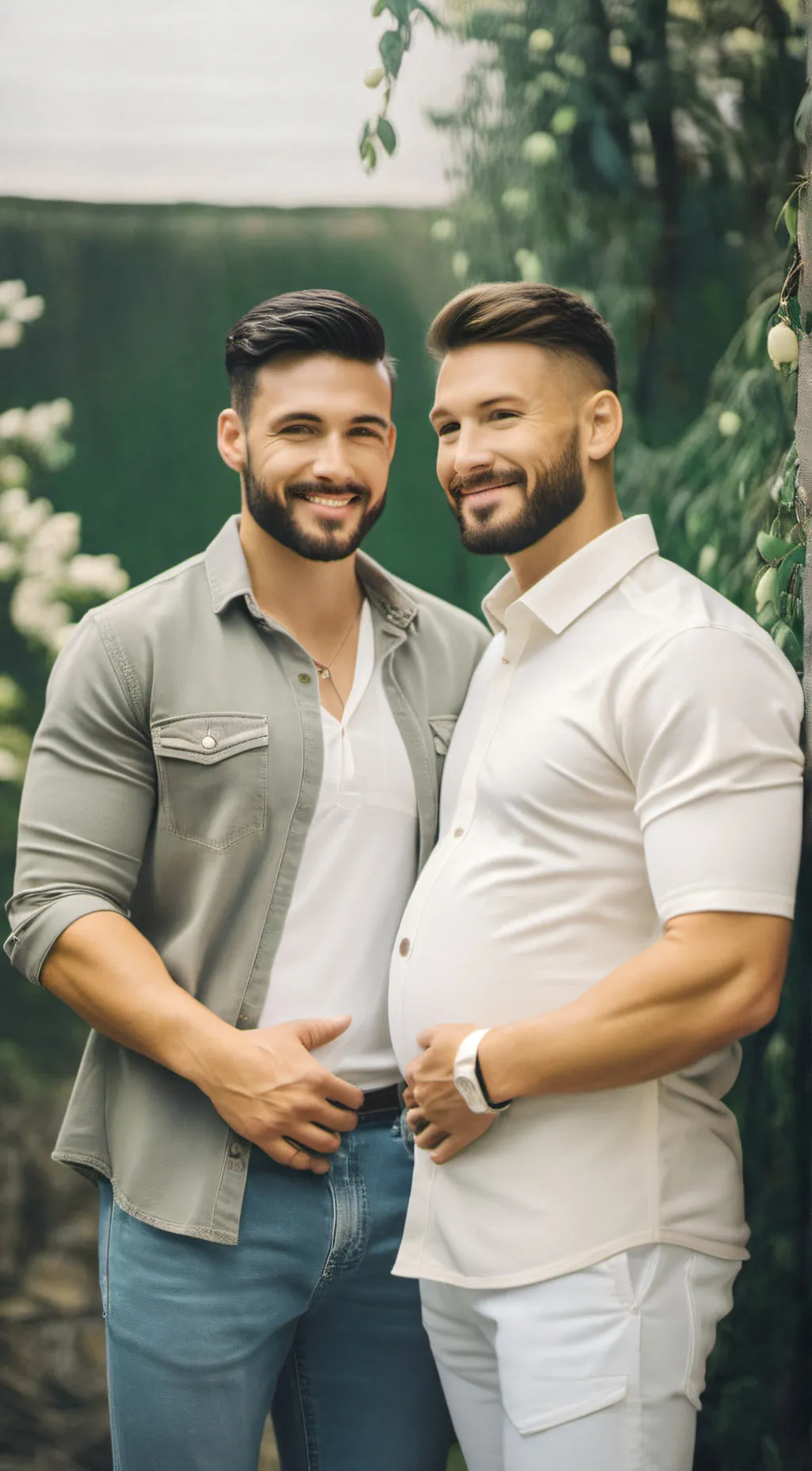 ai character: gay pregnant  background