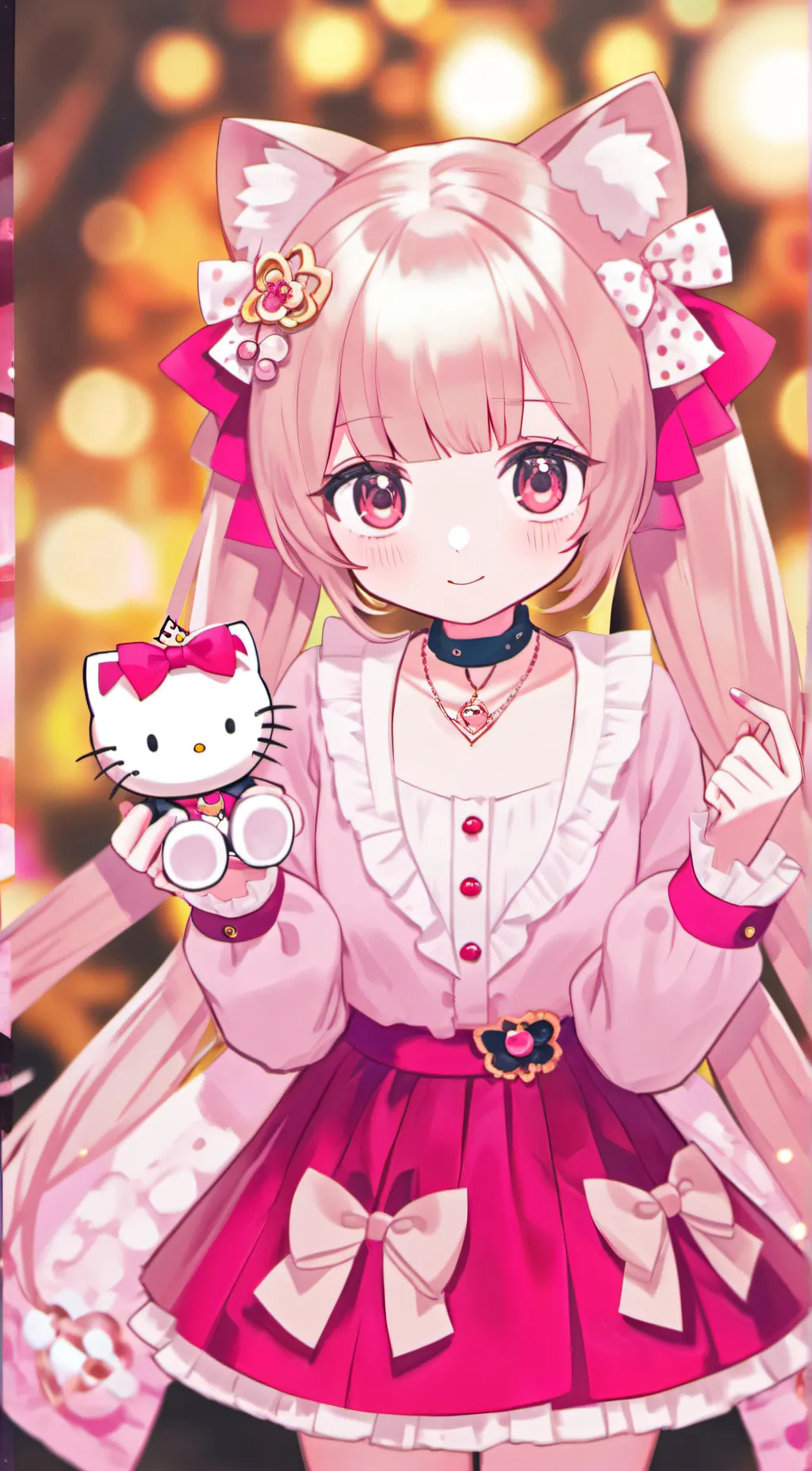 ai character: Hello Kitty background