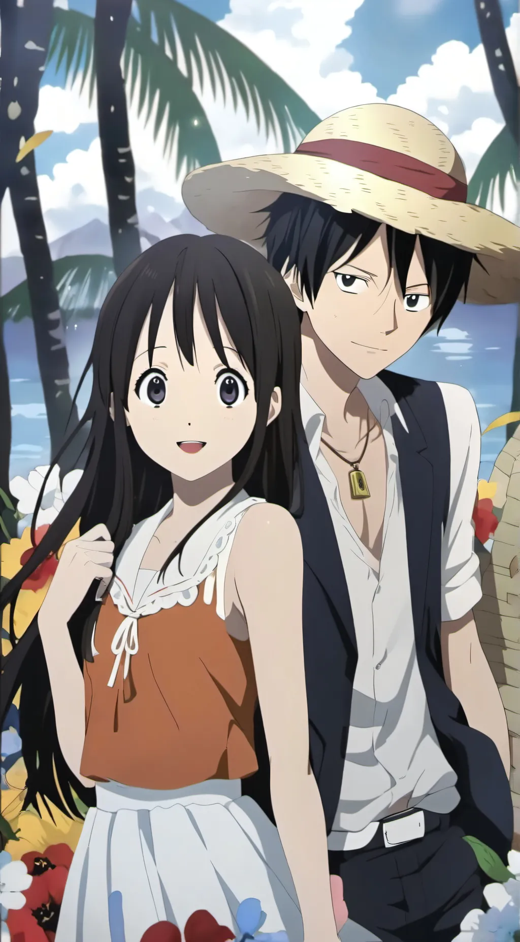 ai character: Luffy And Boa background