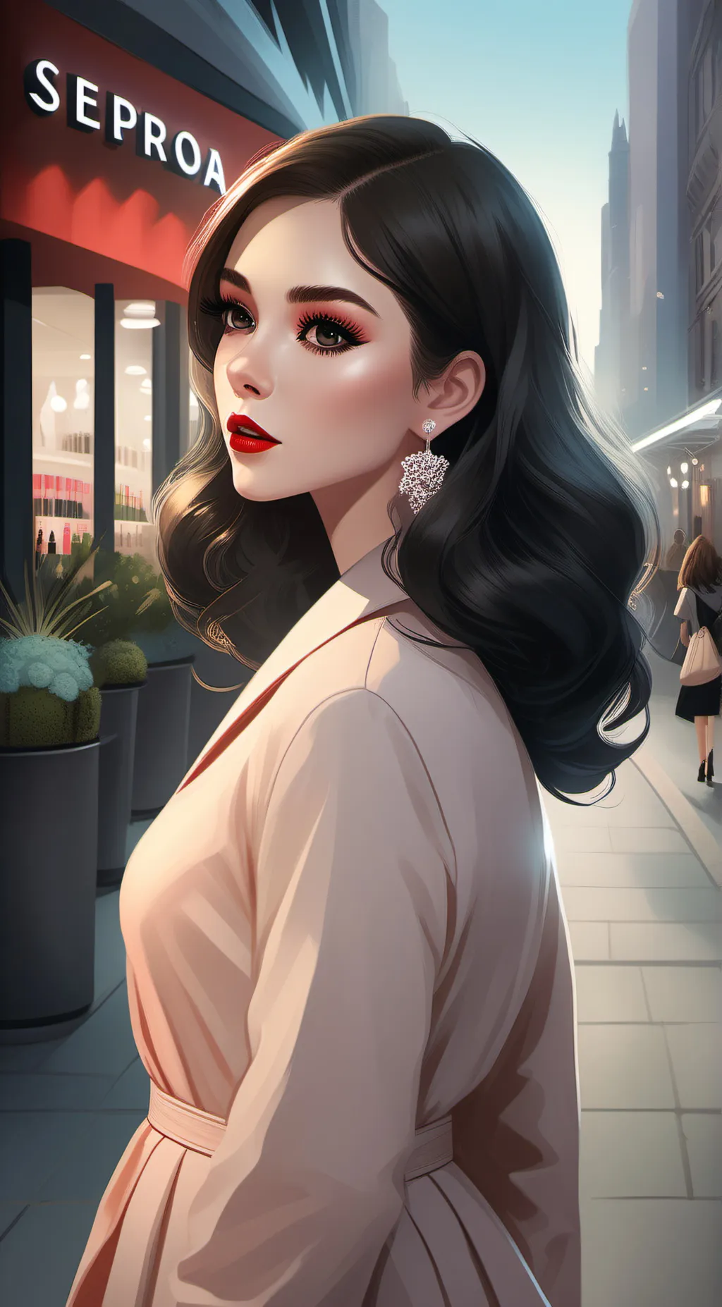 ai character: living at a hotel background