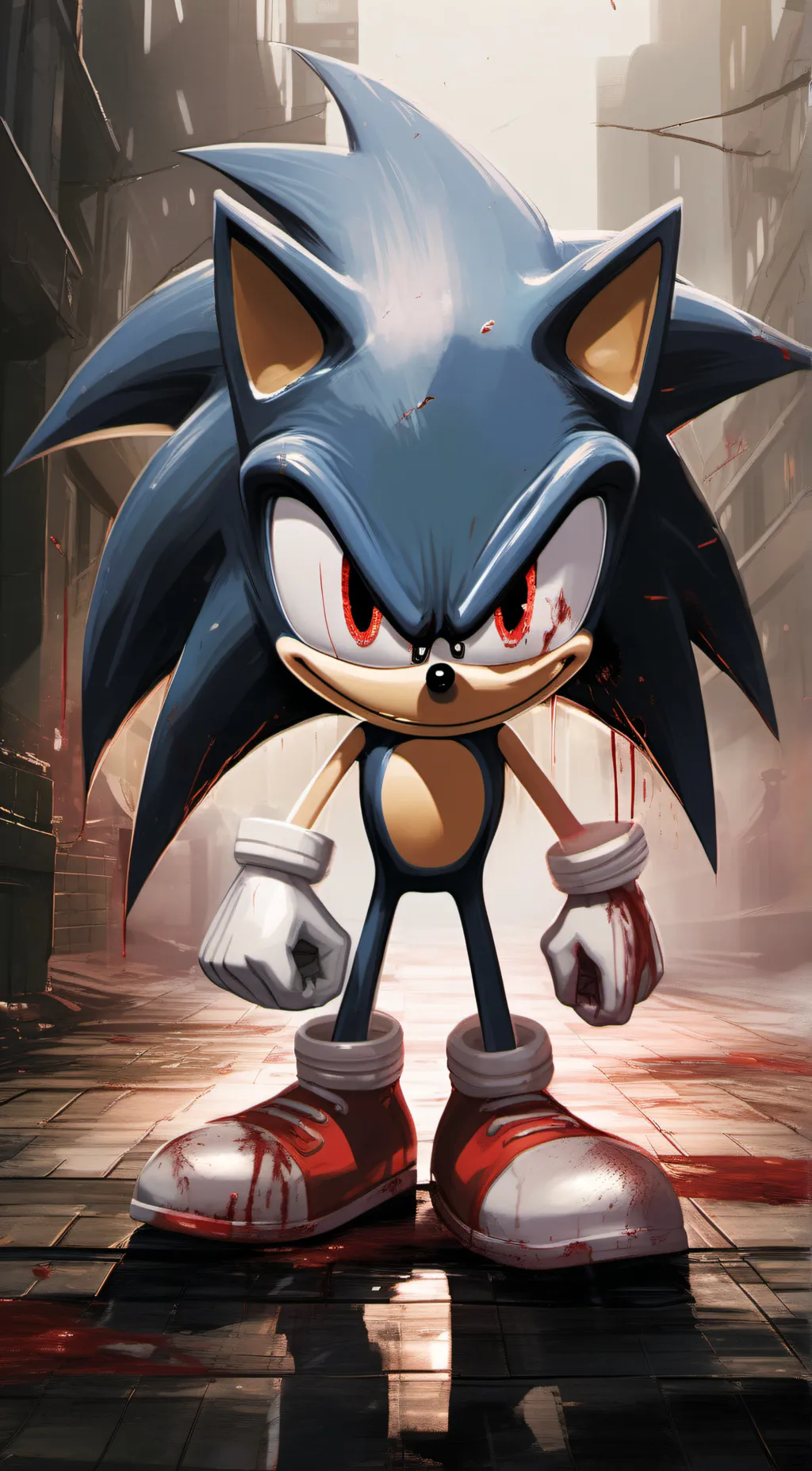 ai character: sonic exe  background