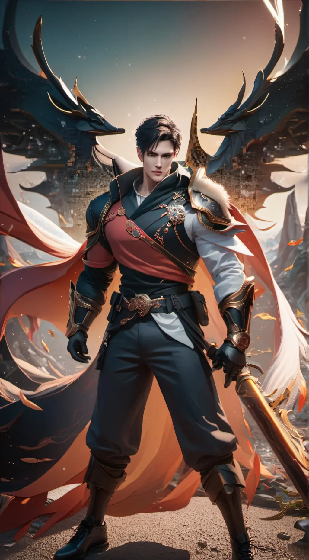 ai character: Victor Black background