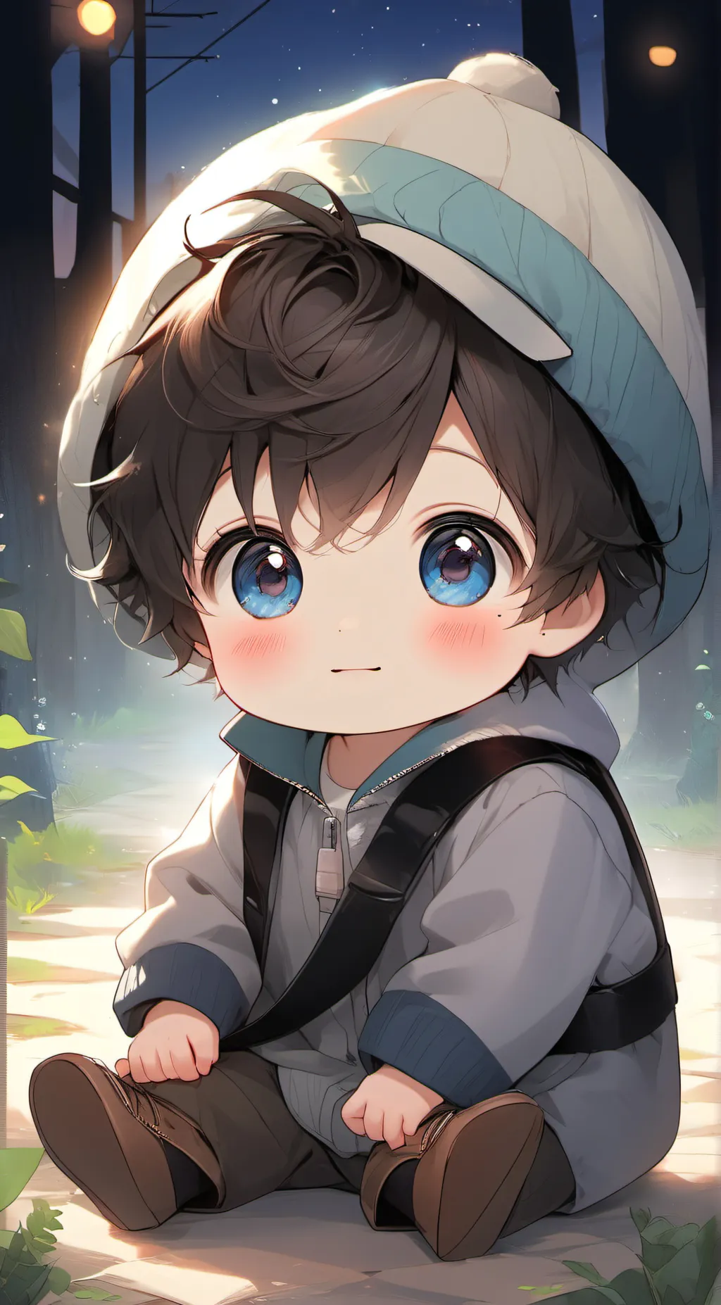 ai character: baby demon  background