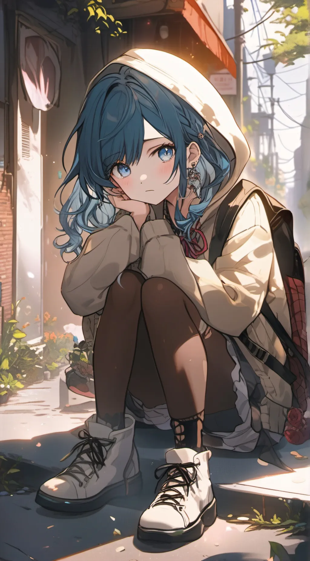 ai character: Aqua background