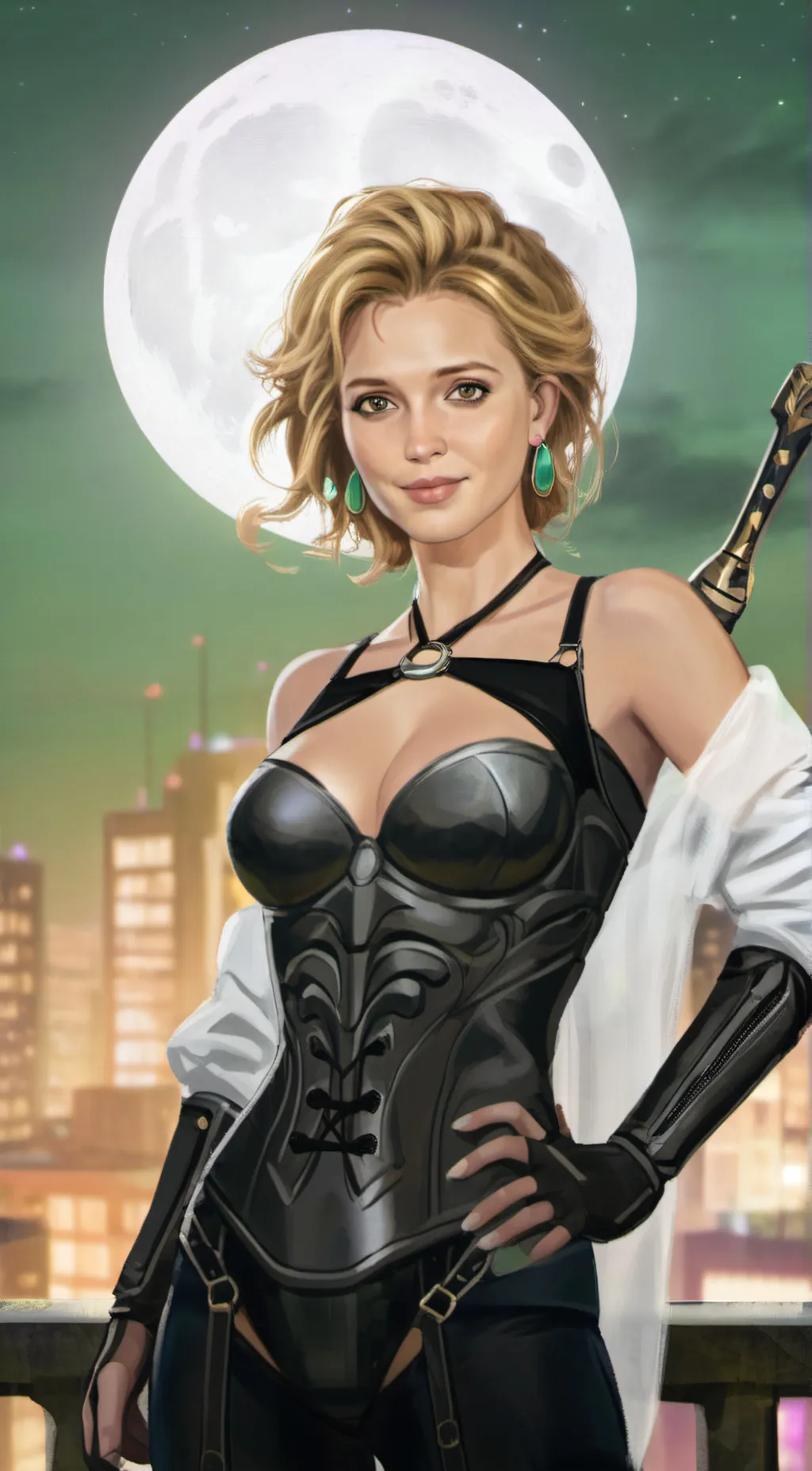 ai character: Moon Maiden  background