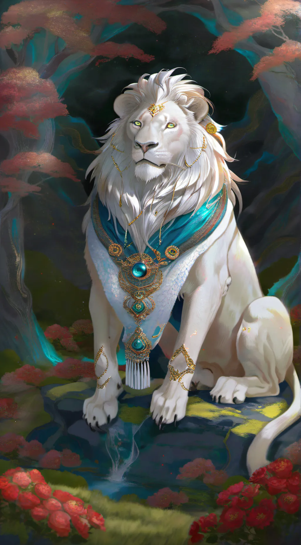 ai character: RegalLionGod background