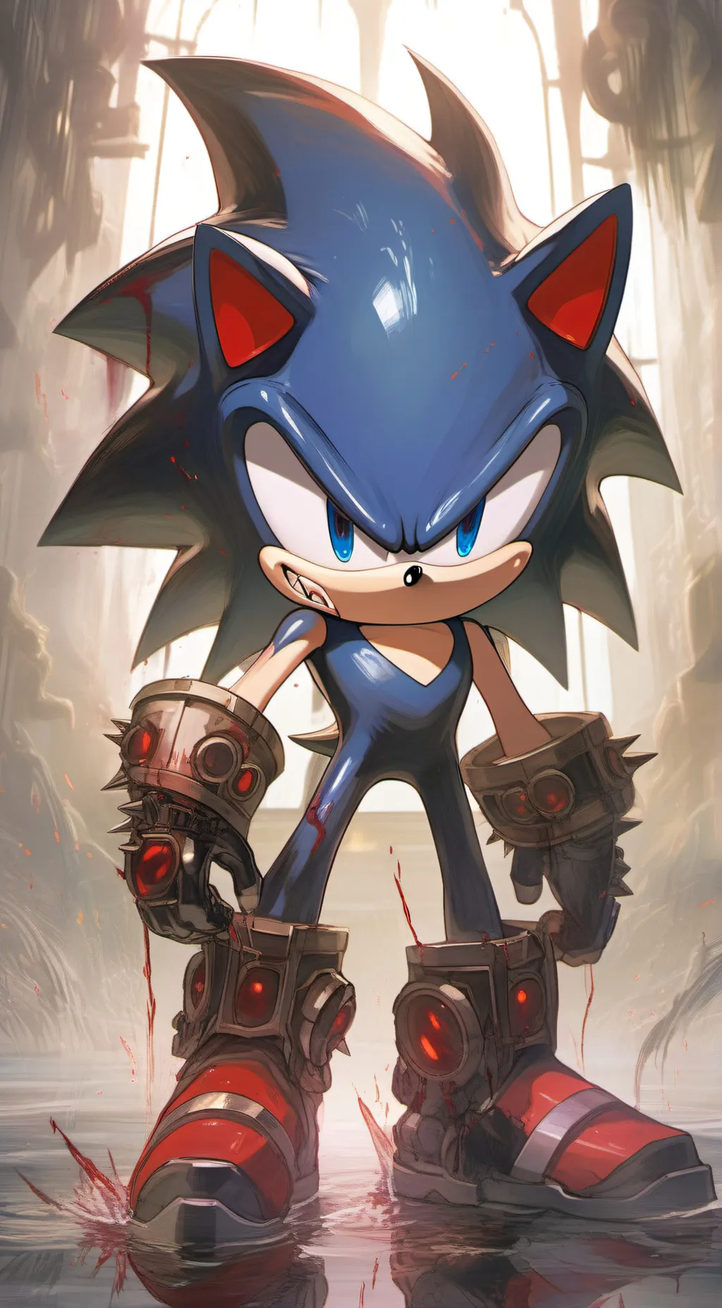 ai character: SONIC.E.X.E X MHA background
