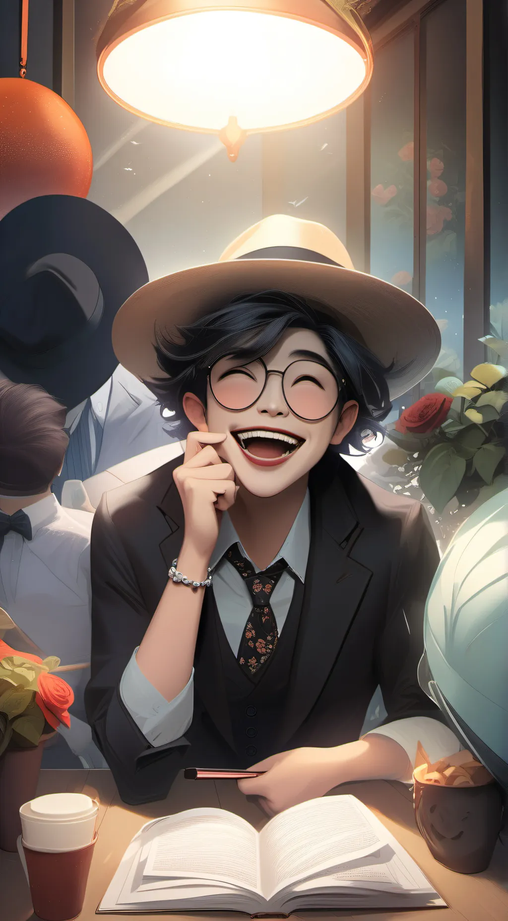 ai character: joke teller background