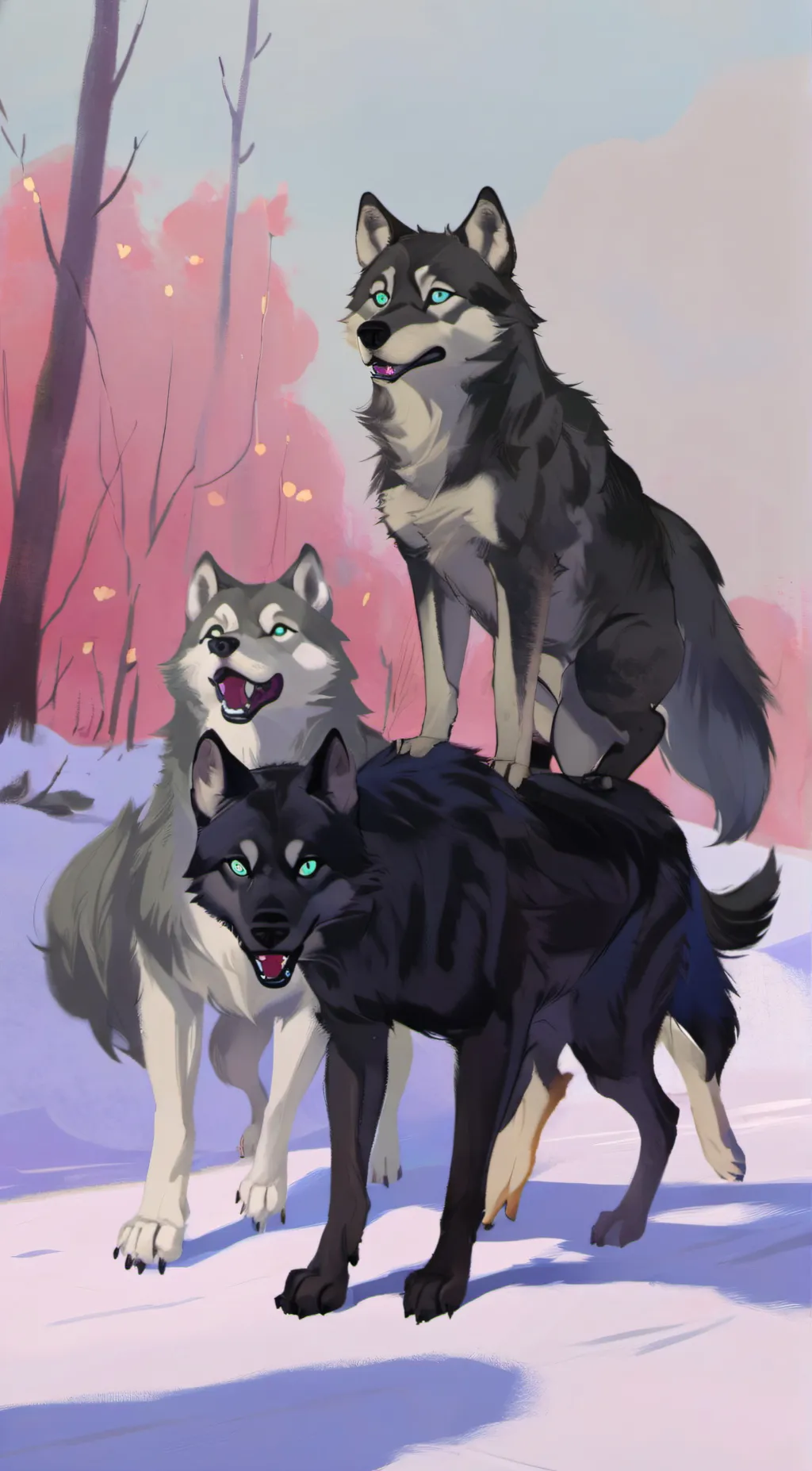 ai character: Luna and marshmall background