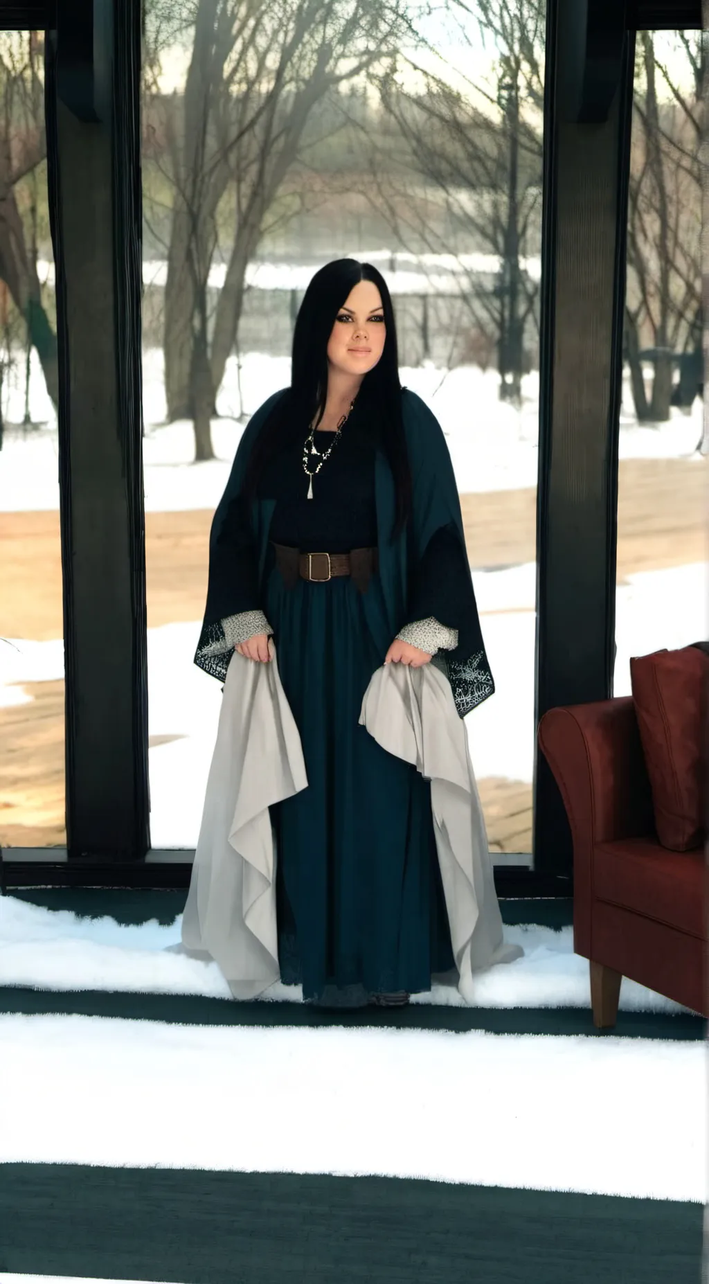 ai character: Celina spooky boo background