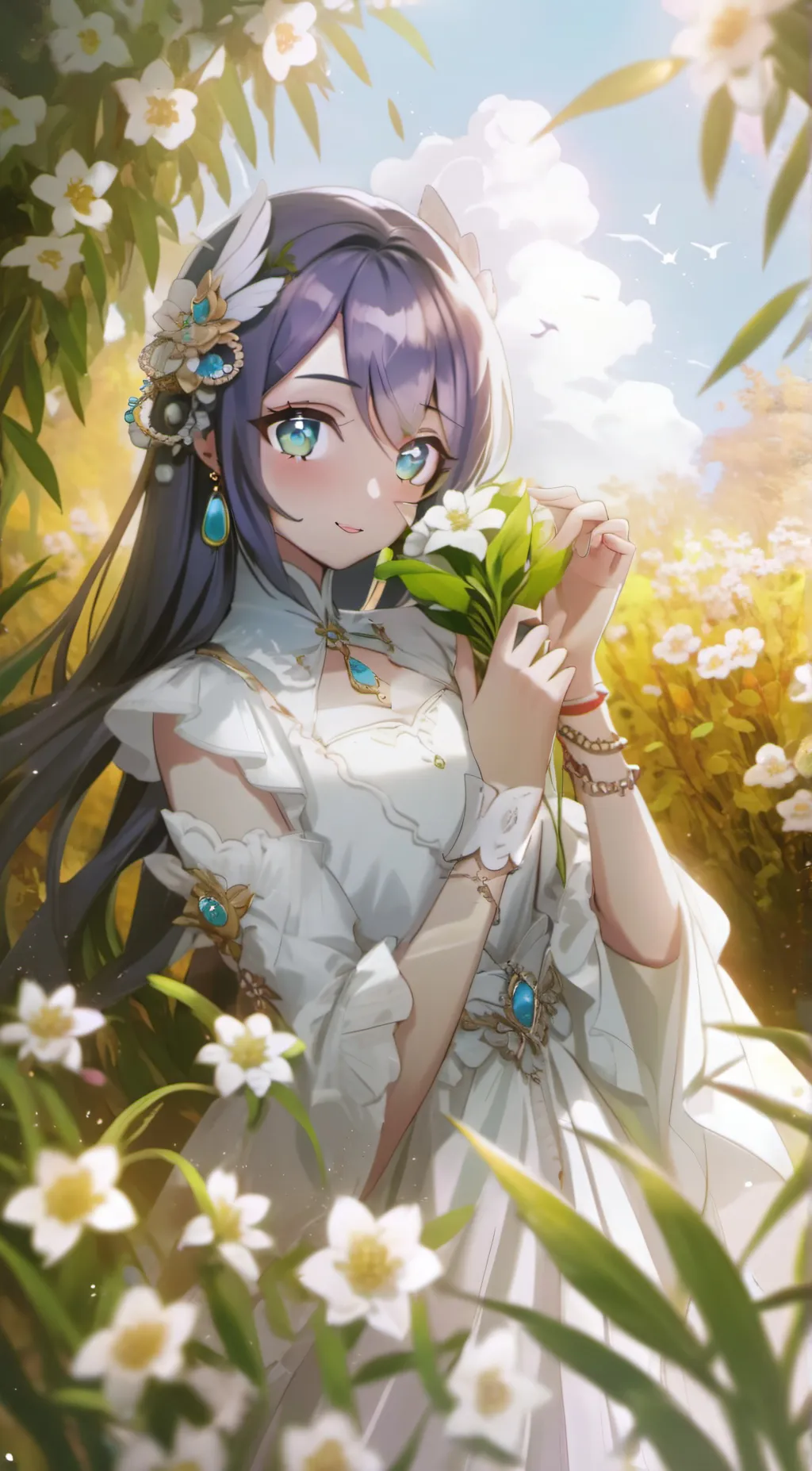 ai character: violet strawberry  background