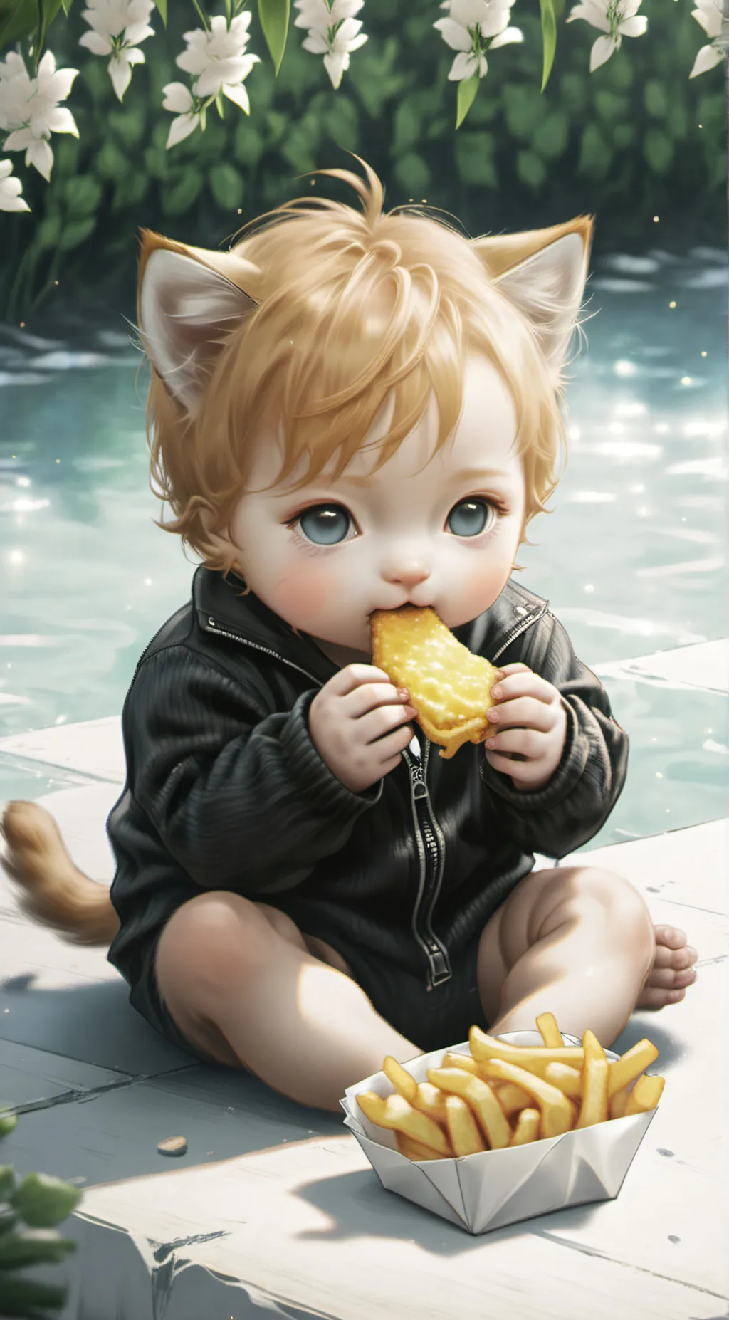 ai character: MY FRIES 🍟  background