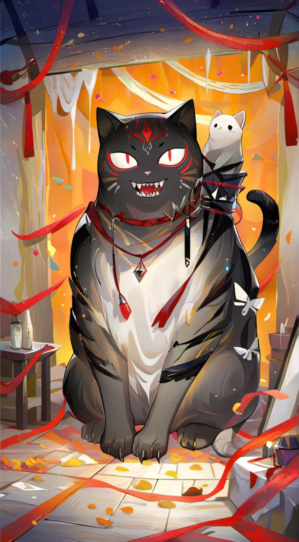 ai character: Cartoon cat background