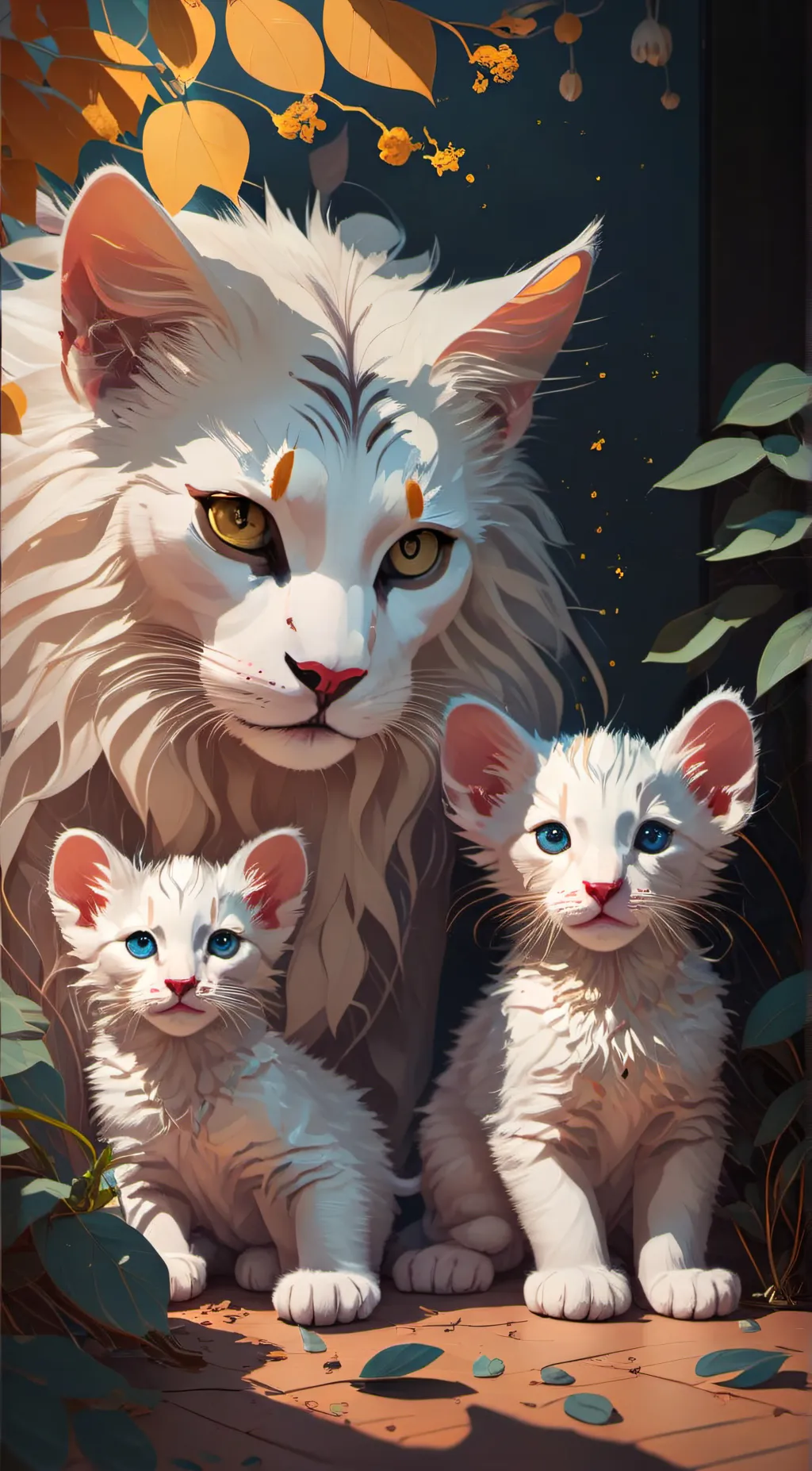 ai character: pregnant cheetah background