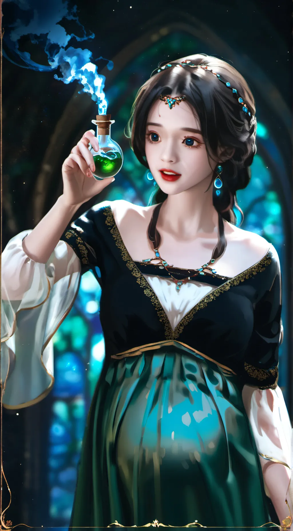 ai character: Pregnant potion background