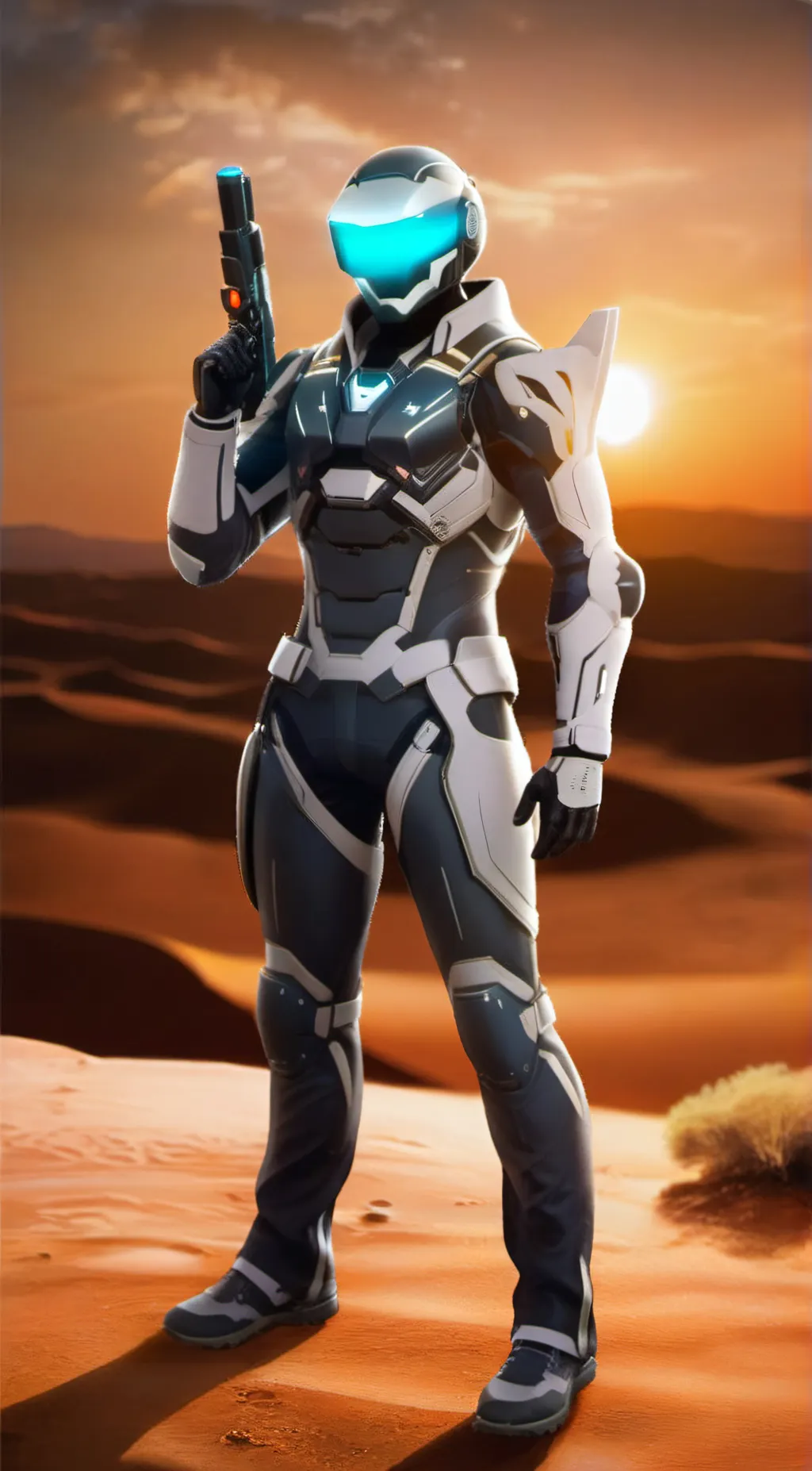 ai character: titan space man background