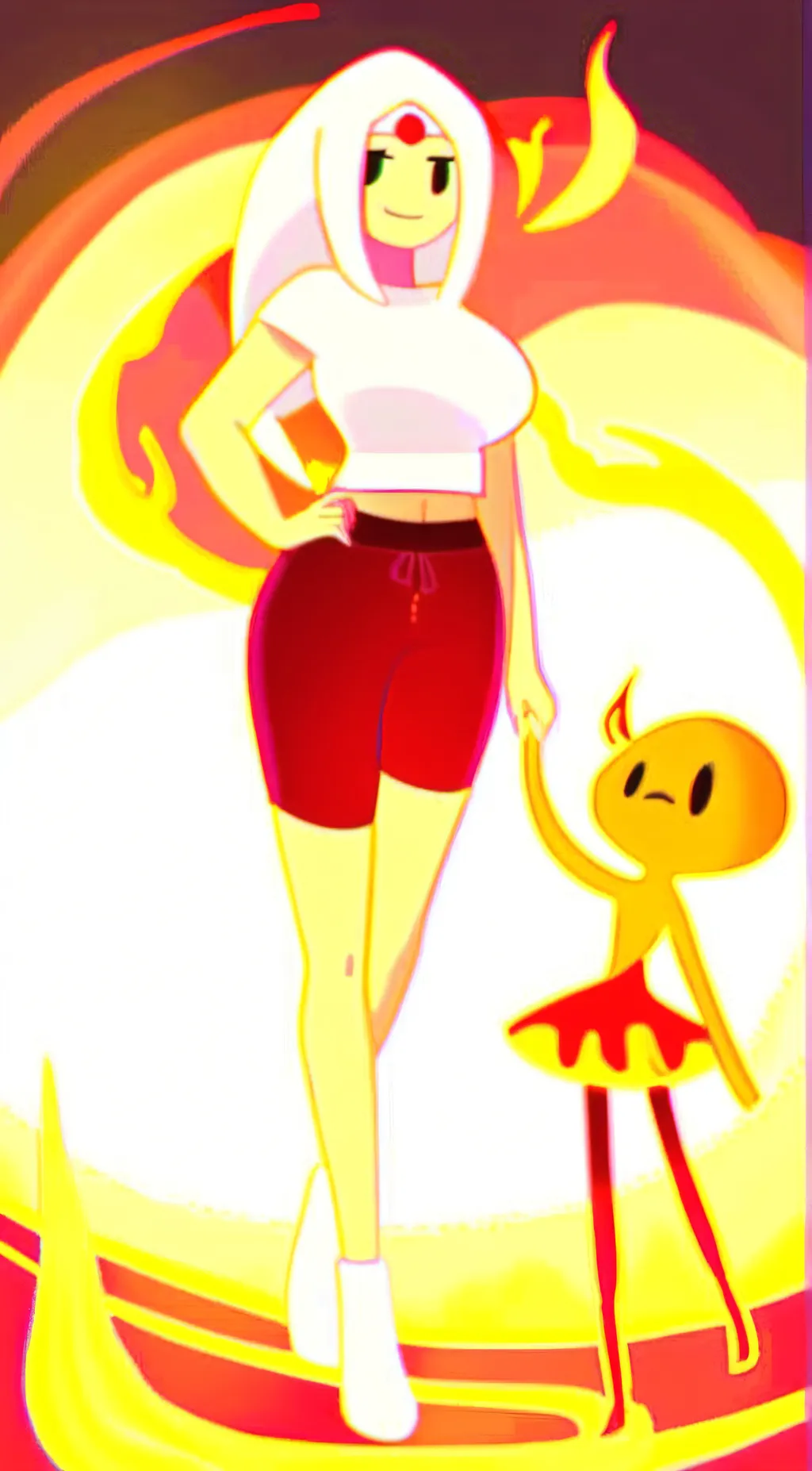 ai character: Flame Princess background