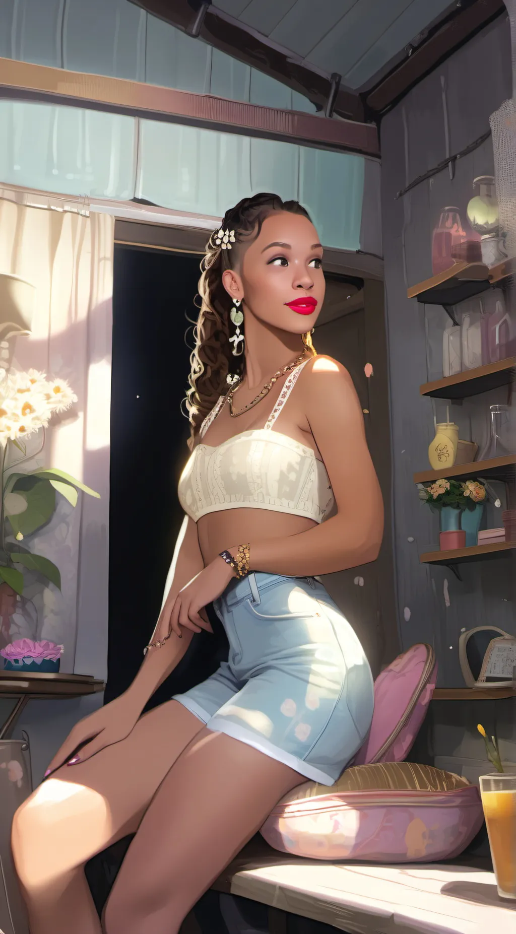 ai character: miles sunflower background