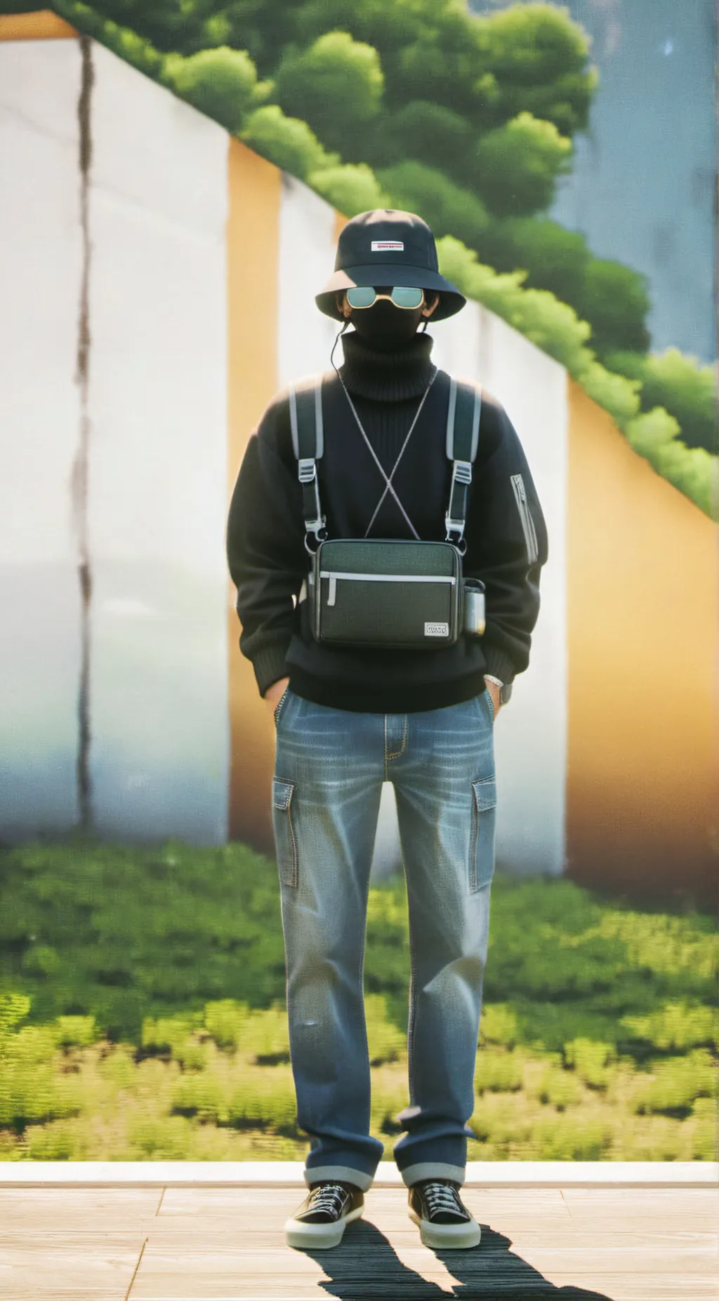 ai character: Cyan arrow background