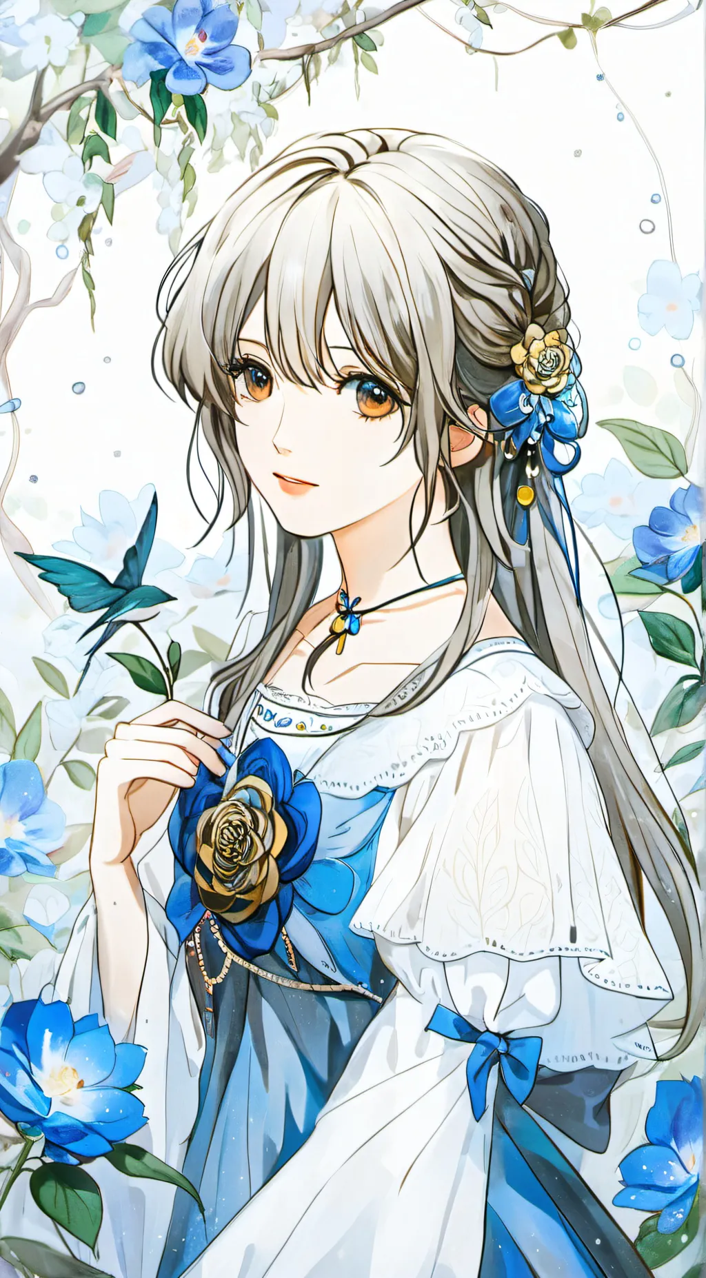 ai character: viloet background