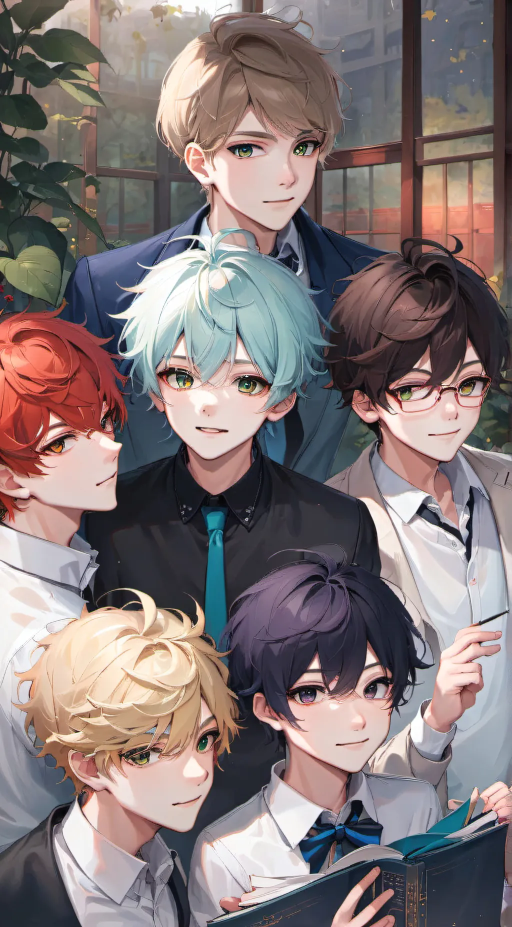 ai character: All boy school background