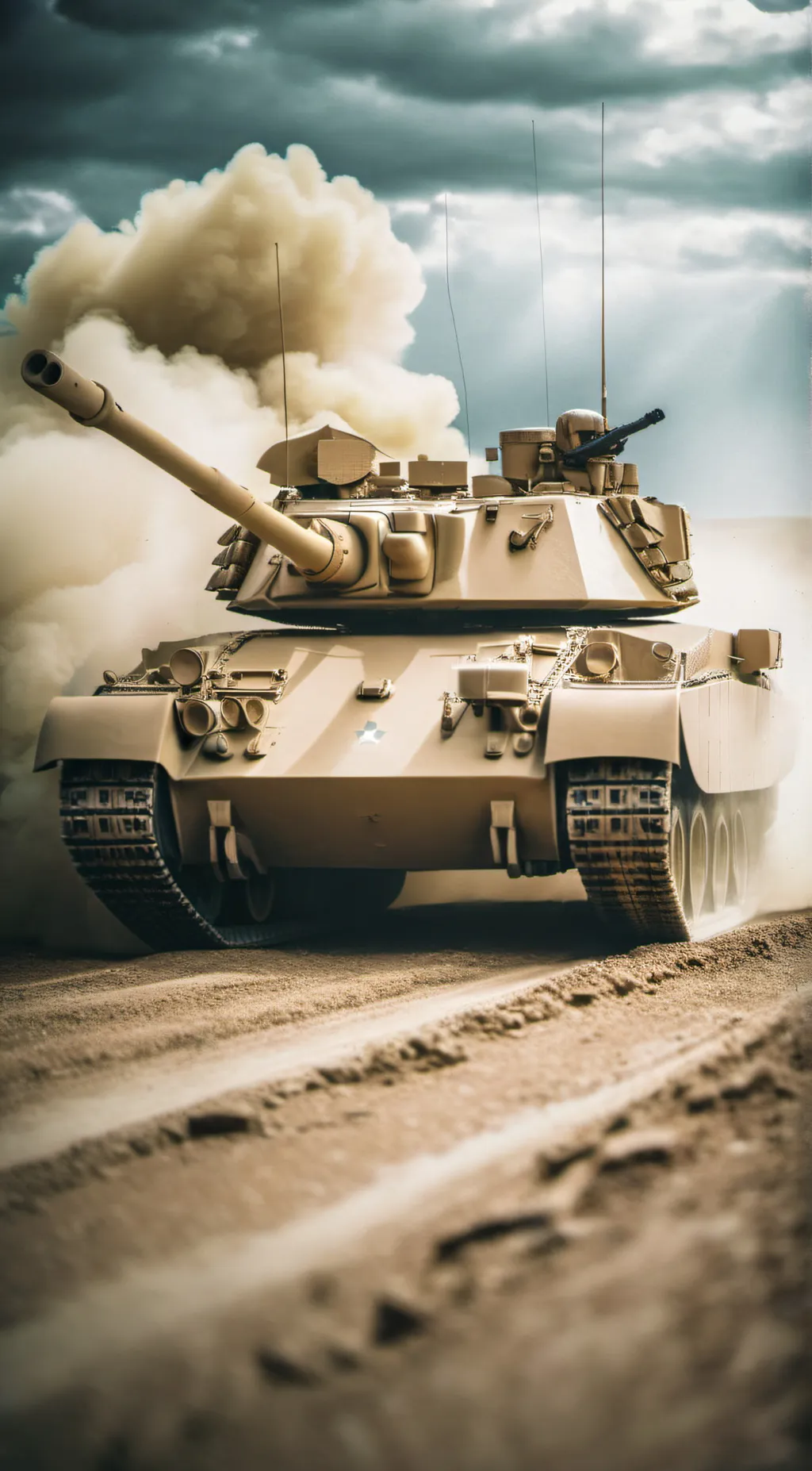 ai character: M1 abrems tank background