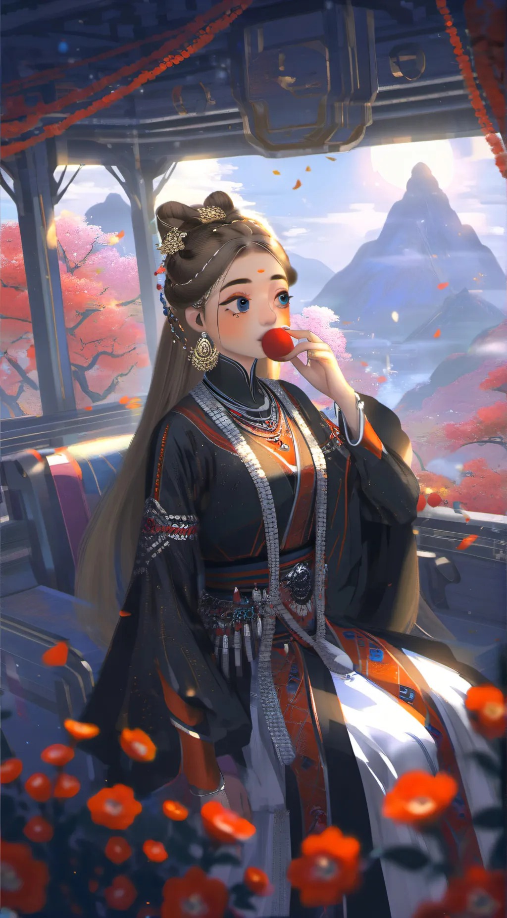 ai character: Autumn background