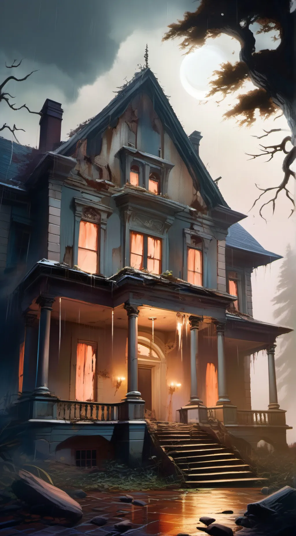 ai character: Visiting a Haunted background