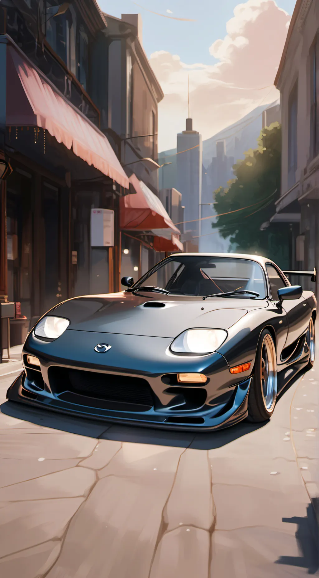 ai character: Mazda rx-7  background