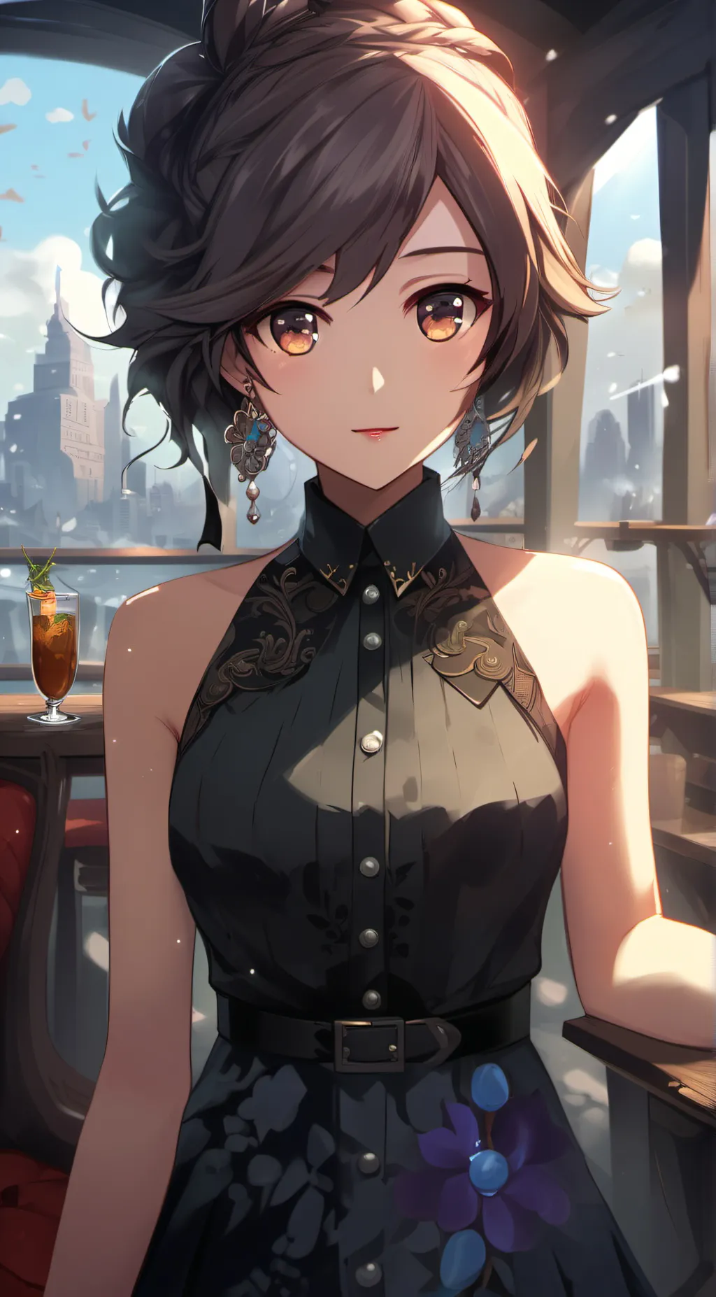 ai character: Violet background