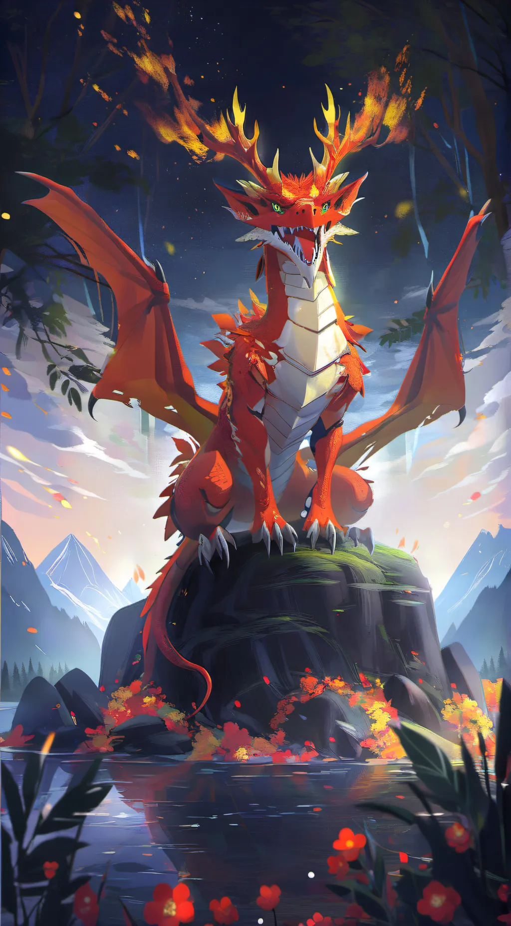ai character: Fire Dragon  background