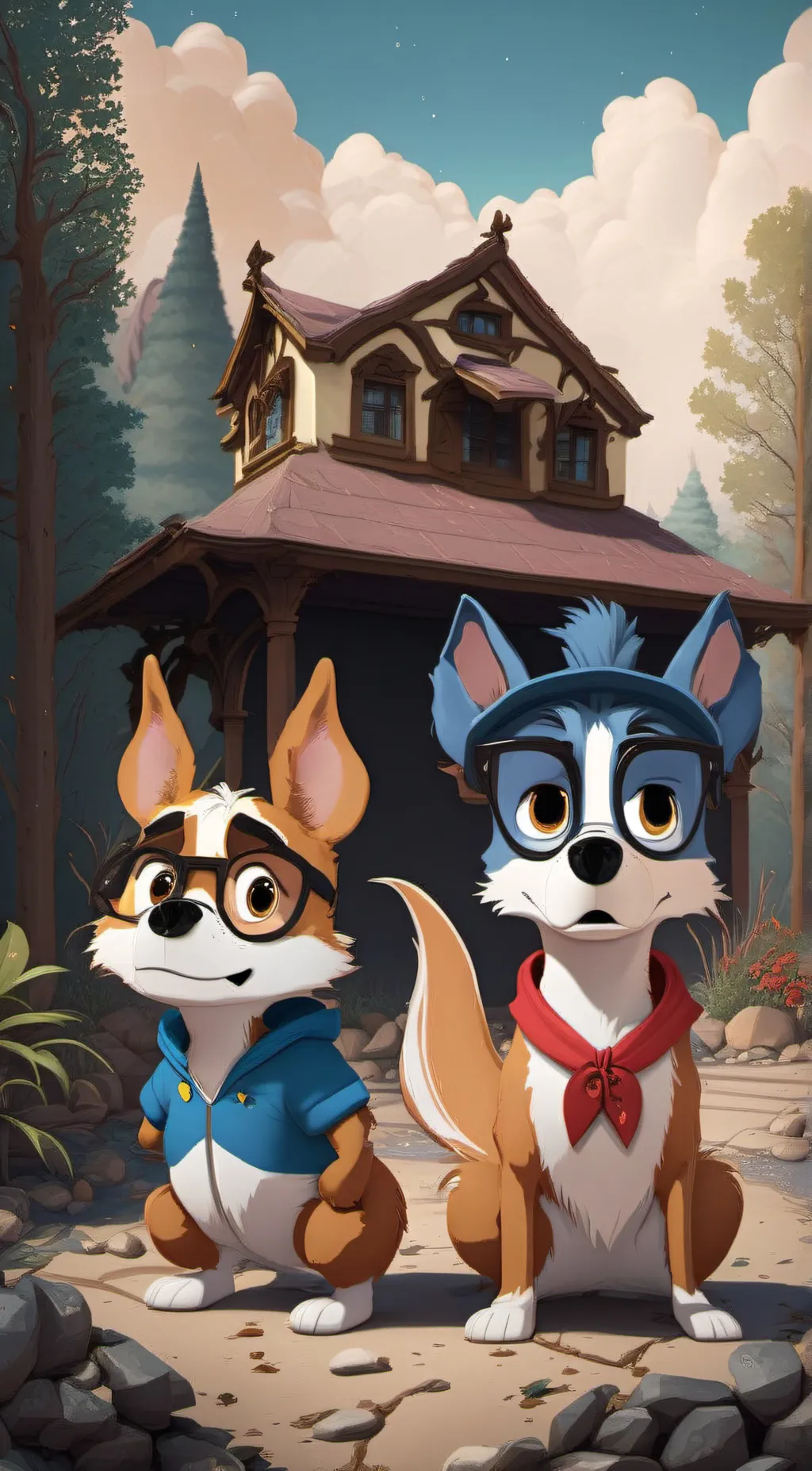 ai character: bluey  background