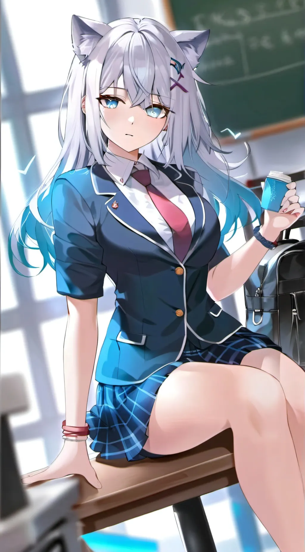 ai character: shiroko  background