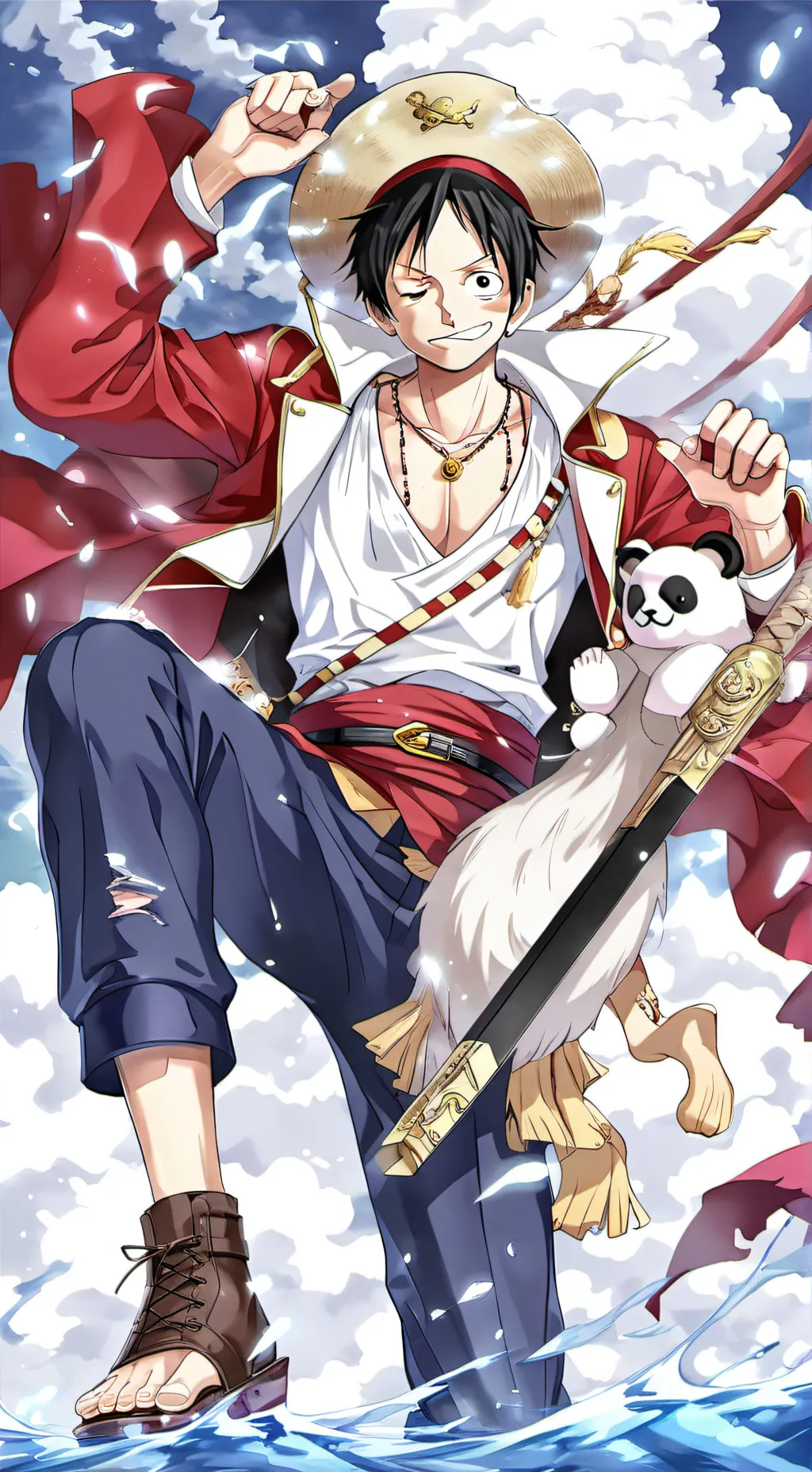 ai character: MONKEY D LUFFY background