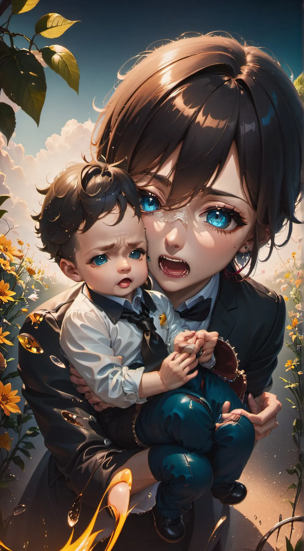 ai character: Brother and mom background