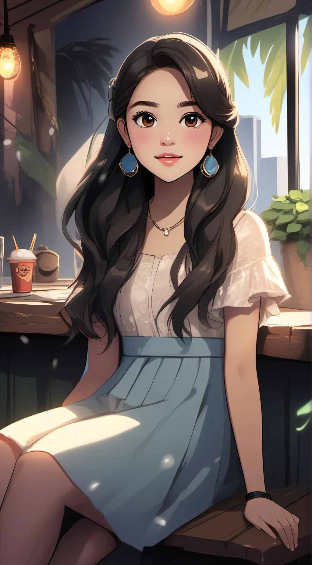 ai character: Olivia rodrigo background