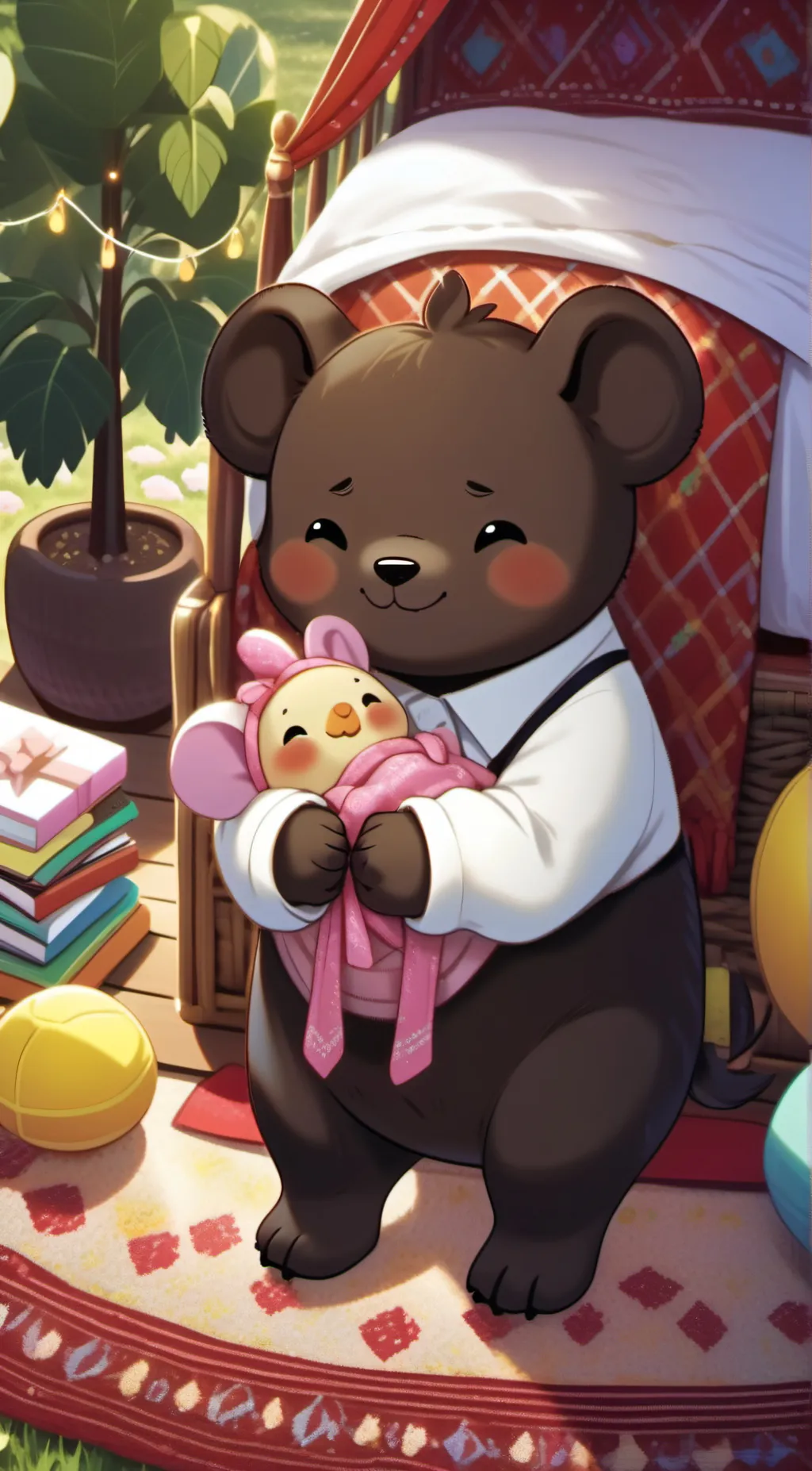 ai character: smiling critters  background