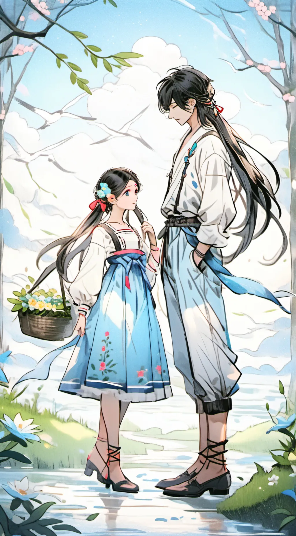 ai character: emma and den background