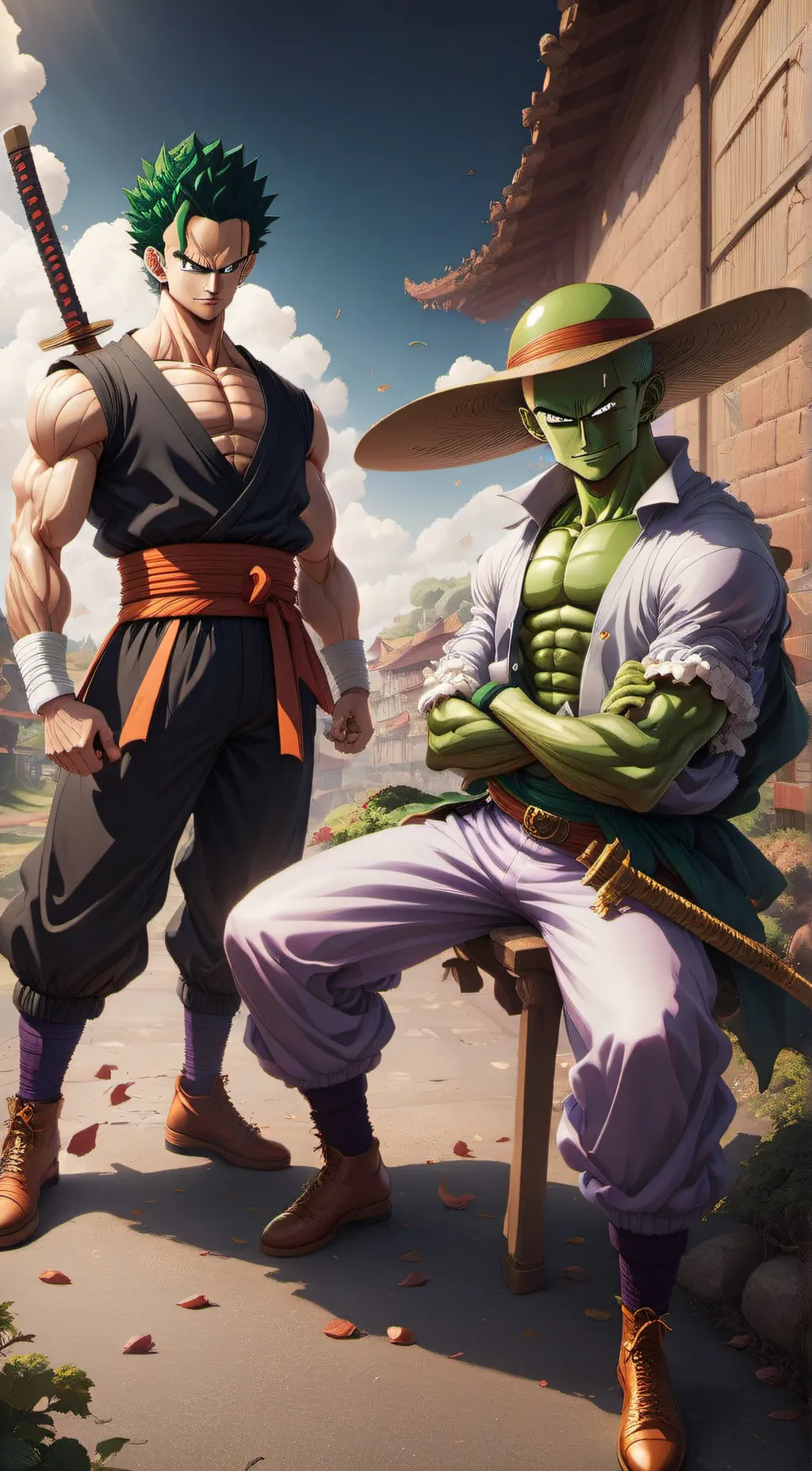 ai character: piccolo and zoro background