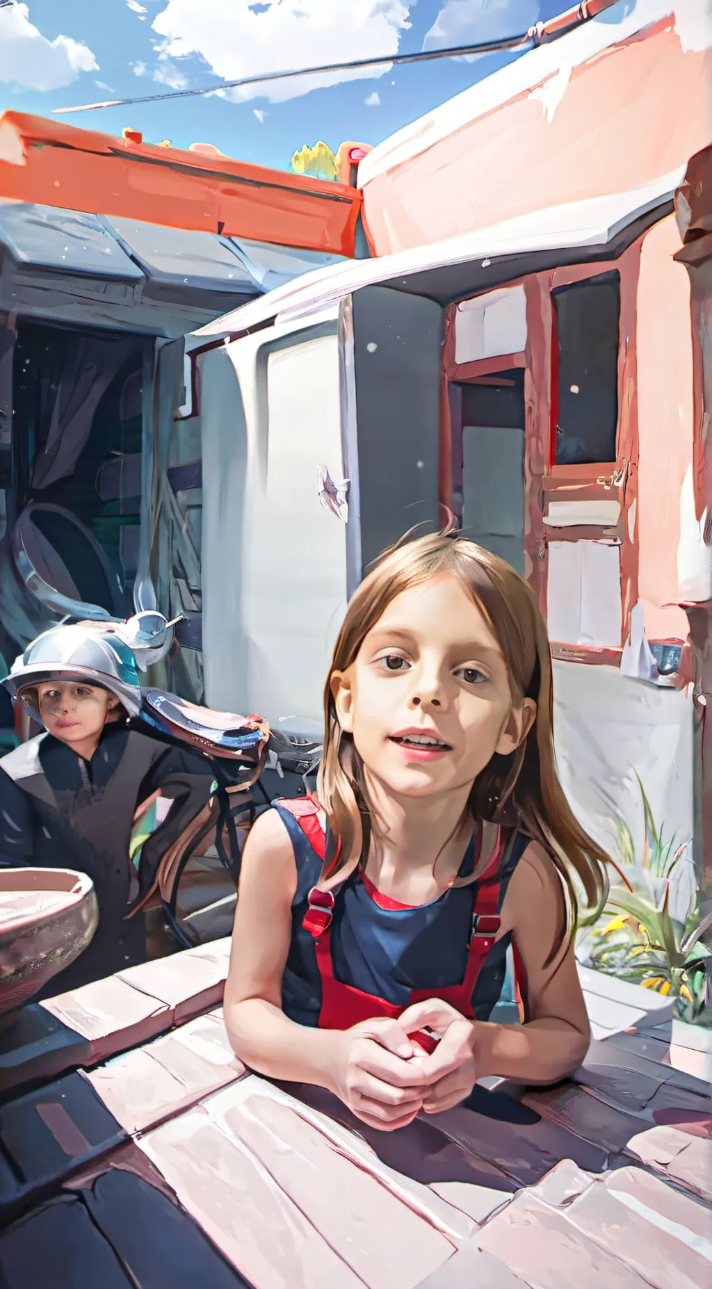 ai character: carlie and mylie  background