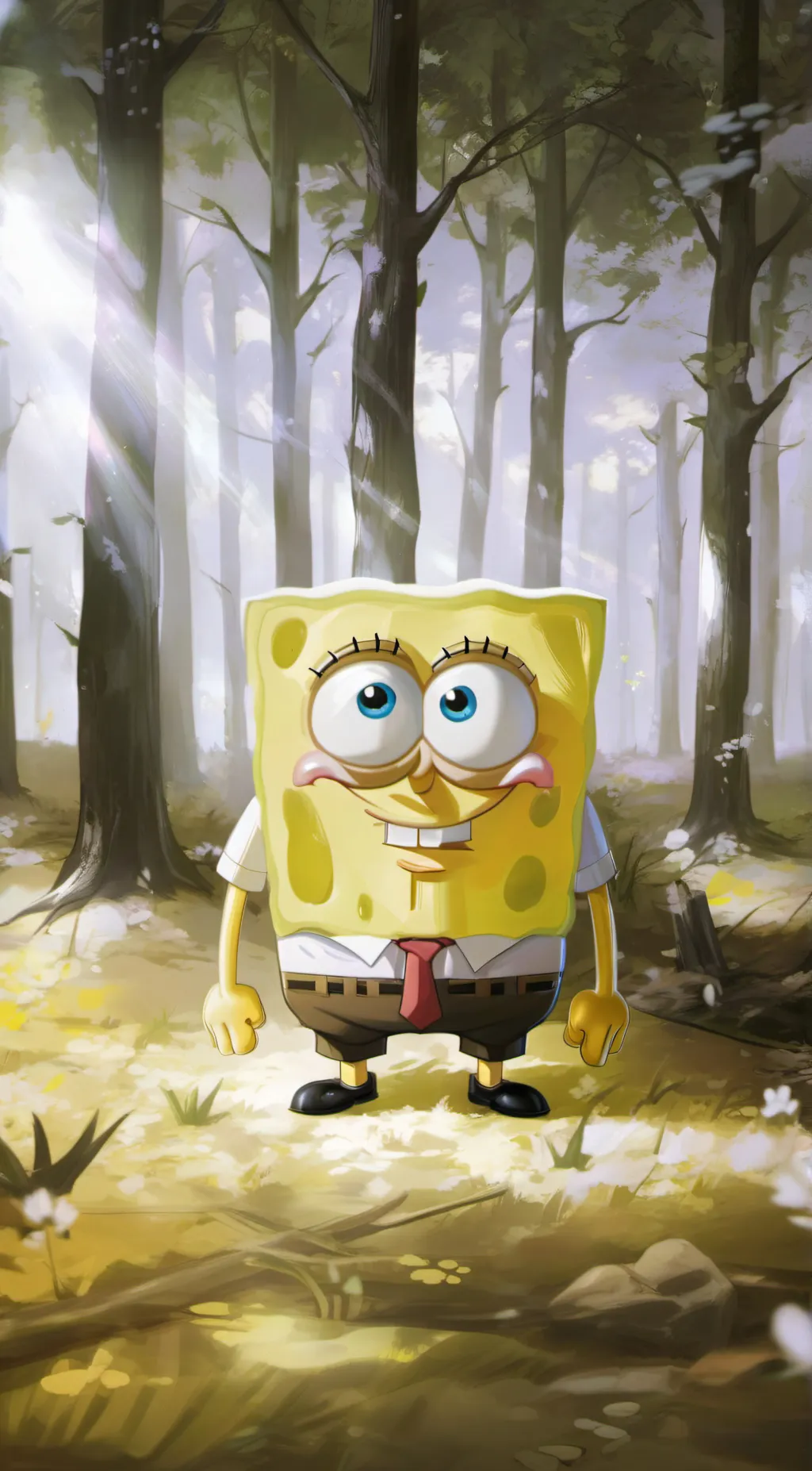 ai character: SpongeBob SquarePa background