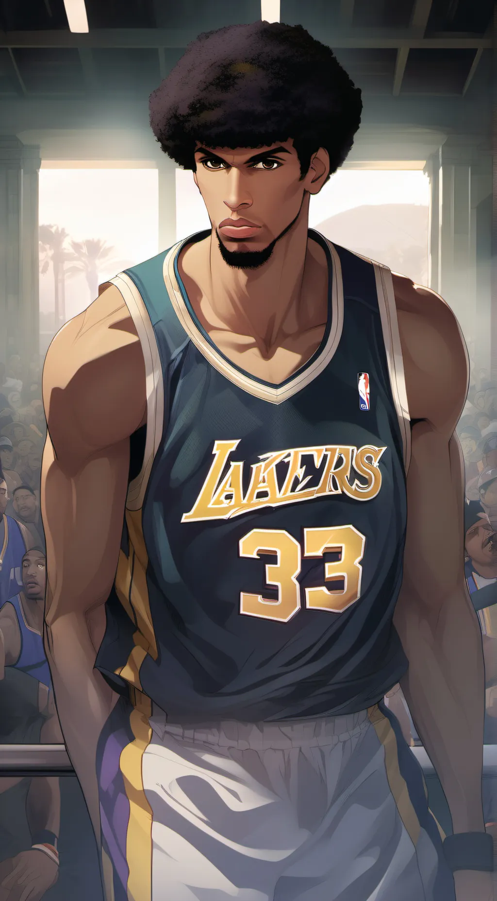 ai character: Kareem Adul Jabbar background