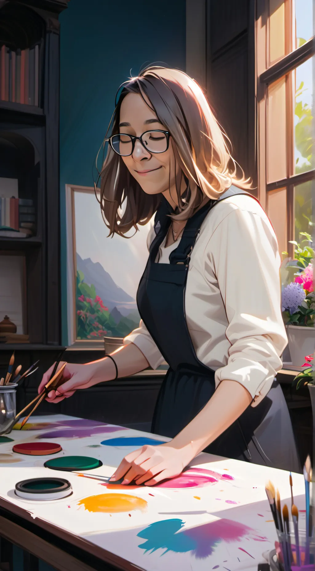 ai character: Faith the artist  background