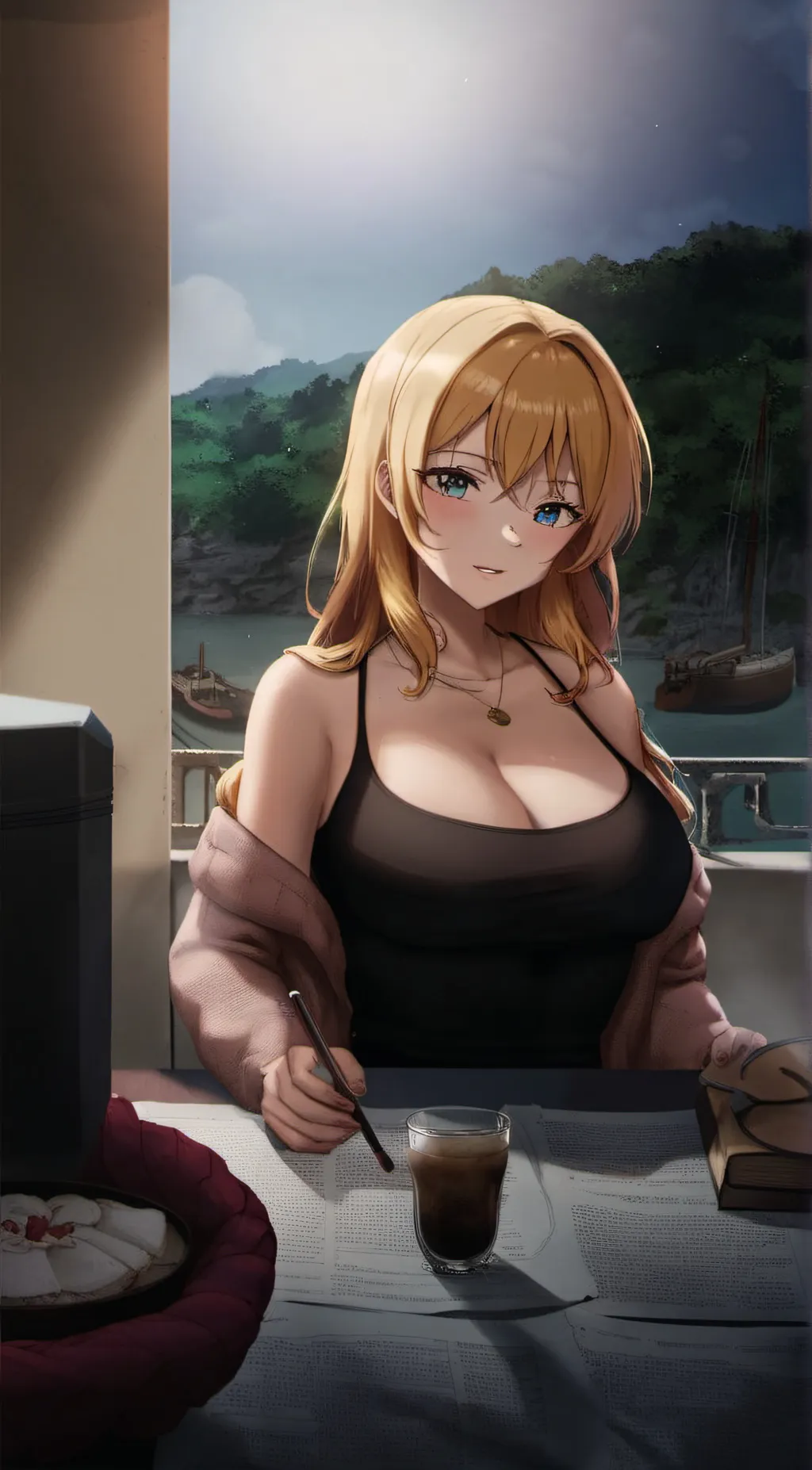 ai character: scarlet background