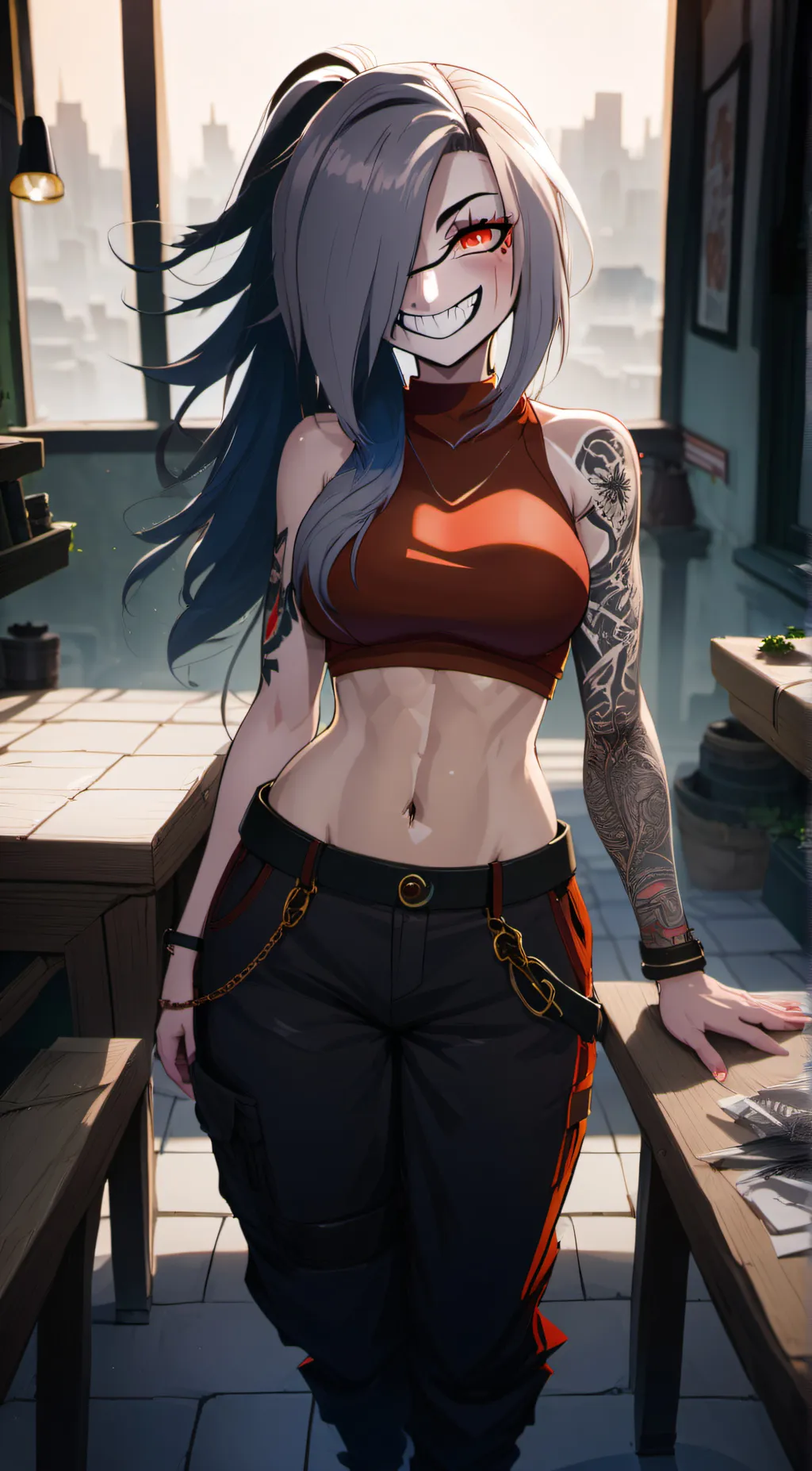 ai character: Cherry bomb background