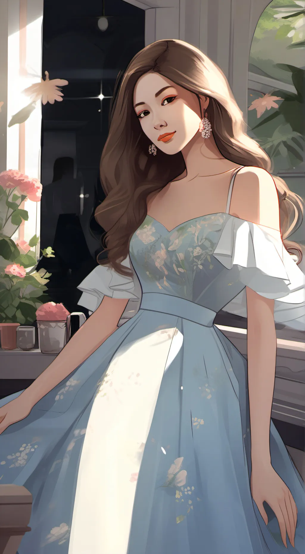 ai character: Pretty girl background