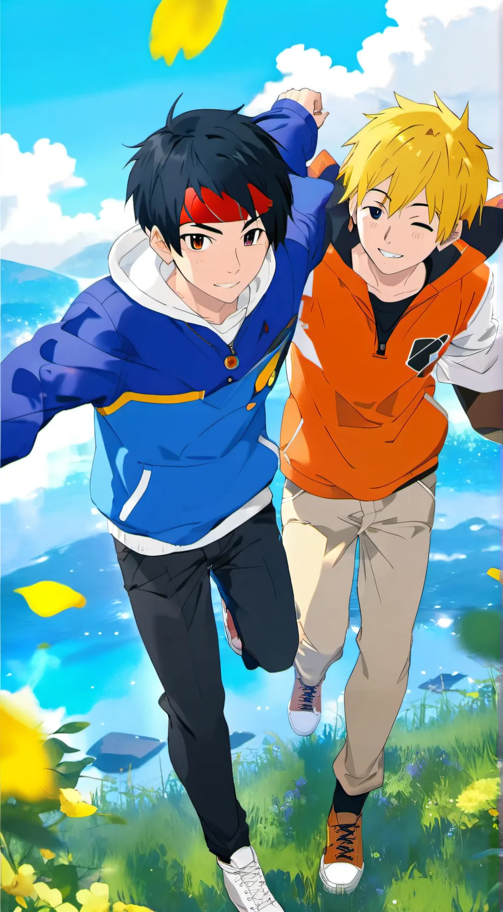 ai character: Sasuke and Naruto  background